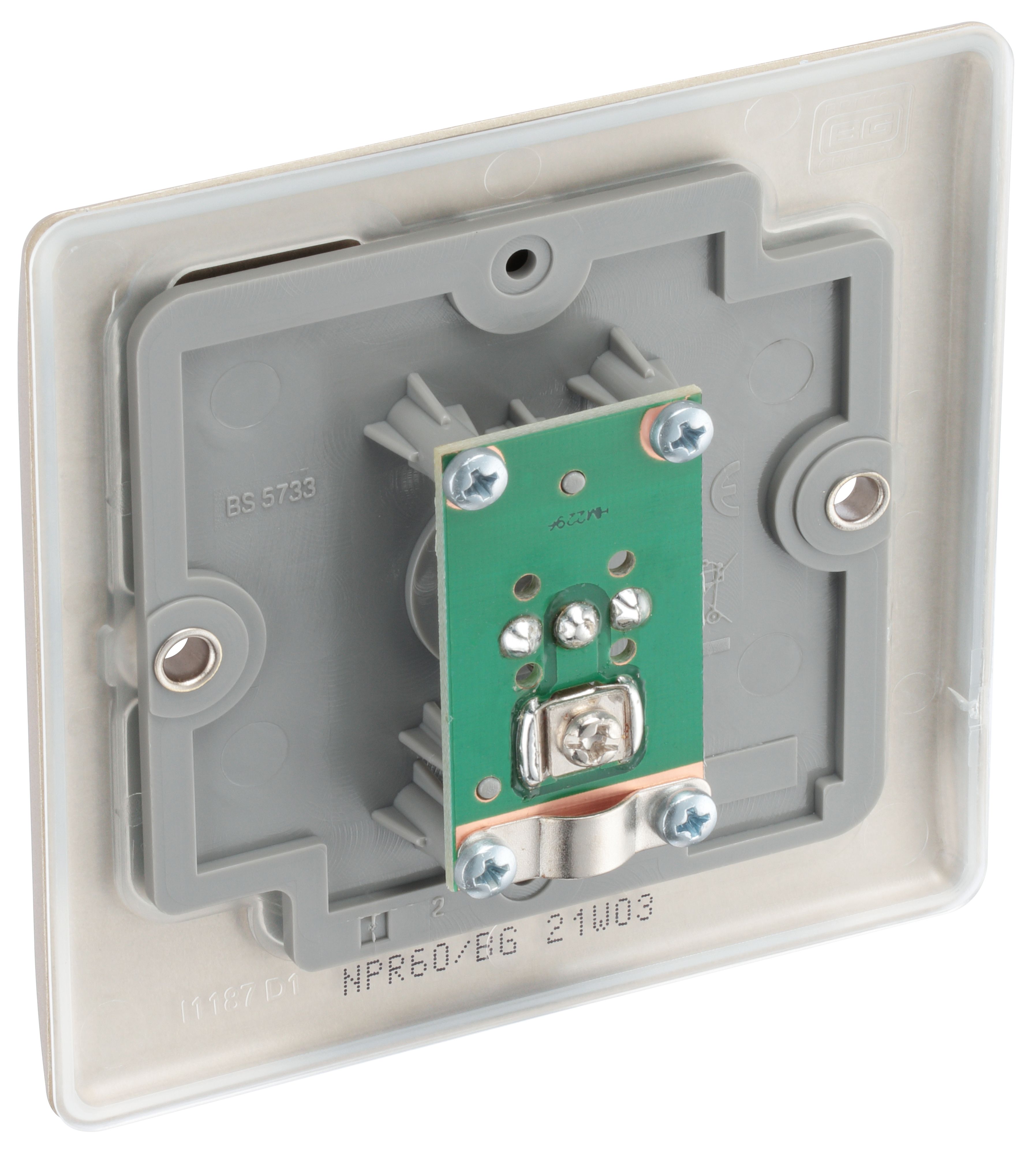BG Nickel Semi-flush Single TV socket