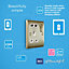 BG Nickel Single 13A Switched Socket with USB x2 & White inserts