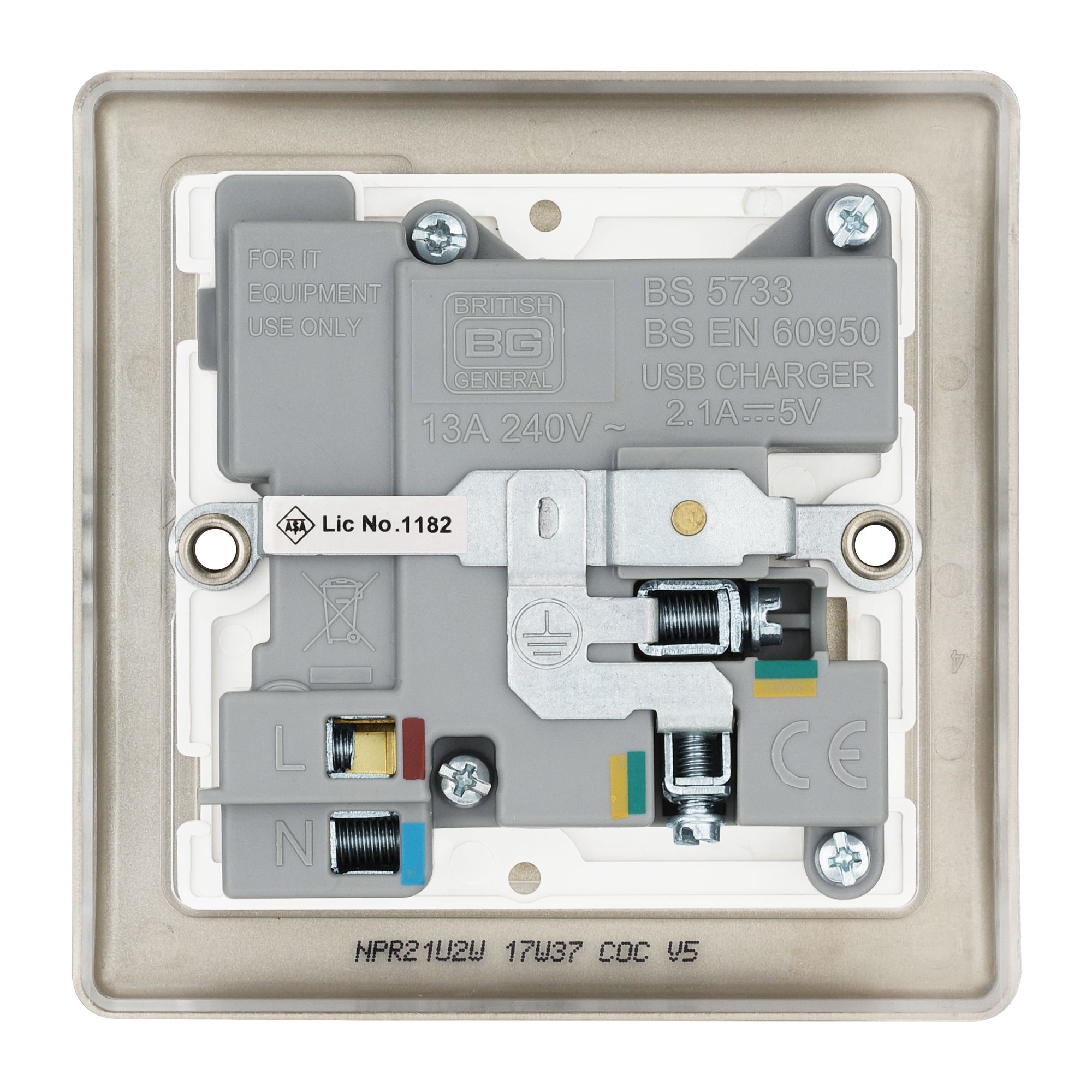 BG Antique Brass USB 13A DP Switched Socket 2 Gang + 2 USB (3.1A) - 5