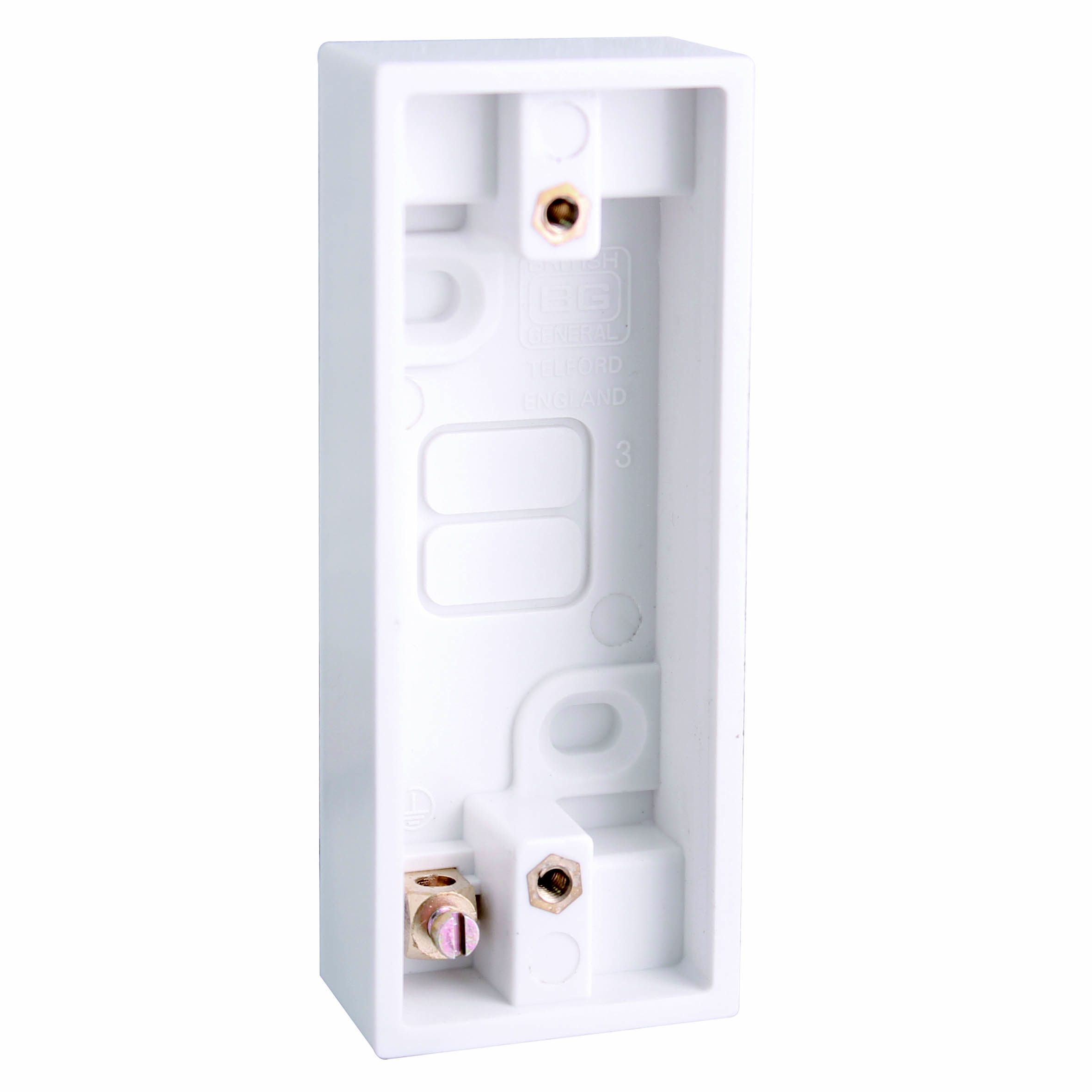 BG Plastic 19mm Single Moulded box - 3