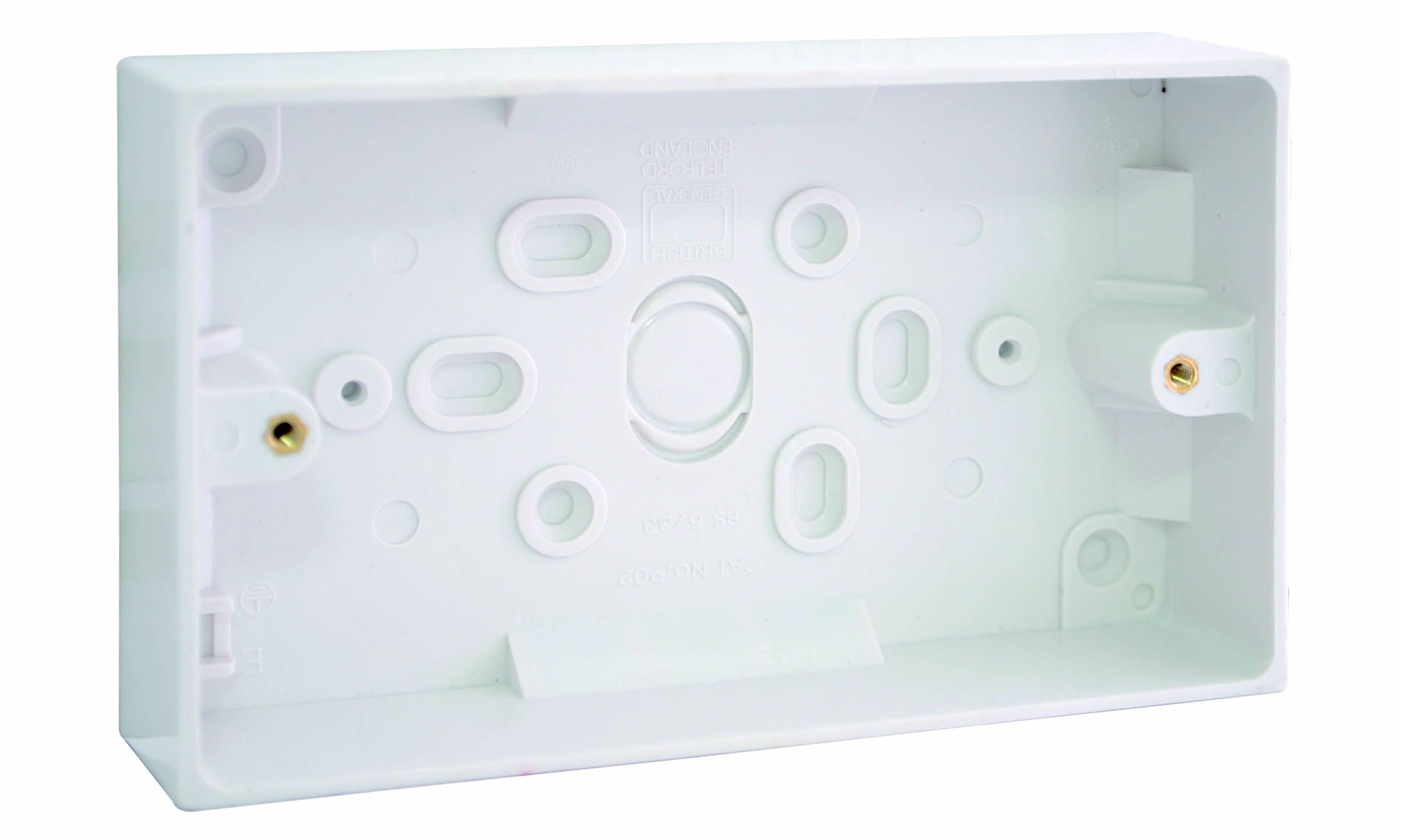 BG Plastic 2-Gang 30mm Double Pattress box