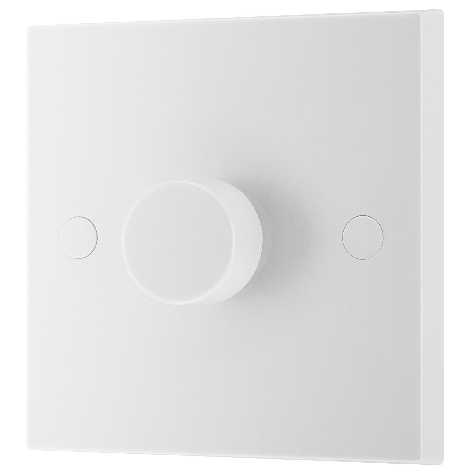 BG Raised square profile Single 2 way 200W Dimmer switch White 1 gang