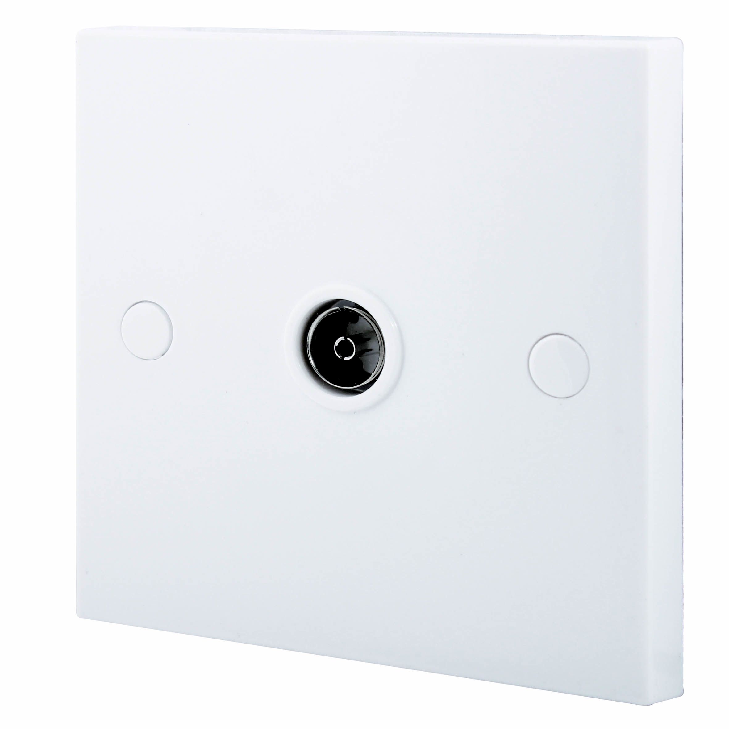 BG Single Wall-mounted TV socket Gloss White