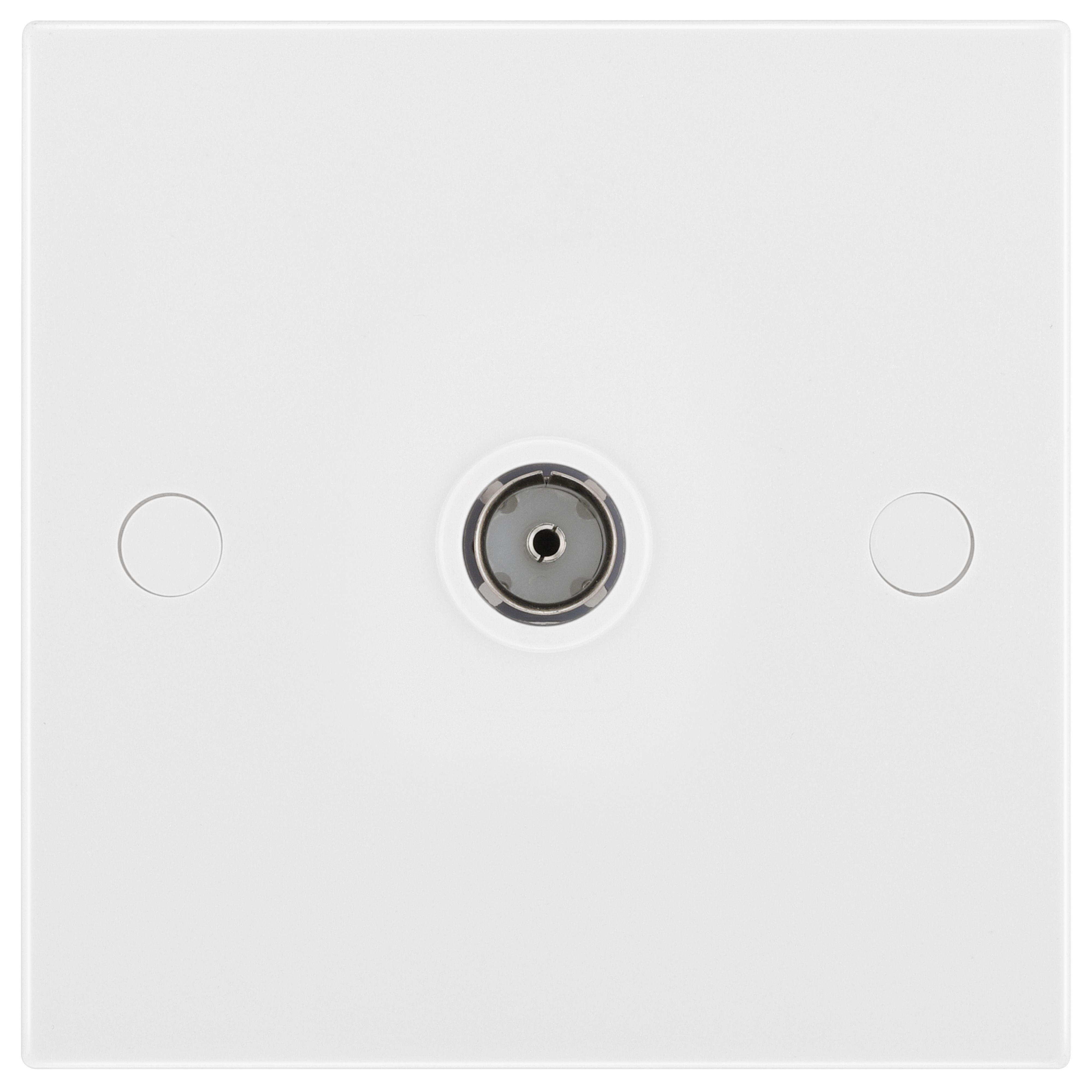 BG Single Wall-mounted TV socket Gloss White
