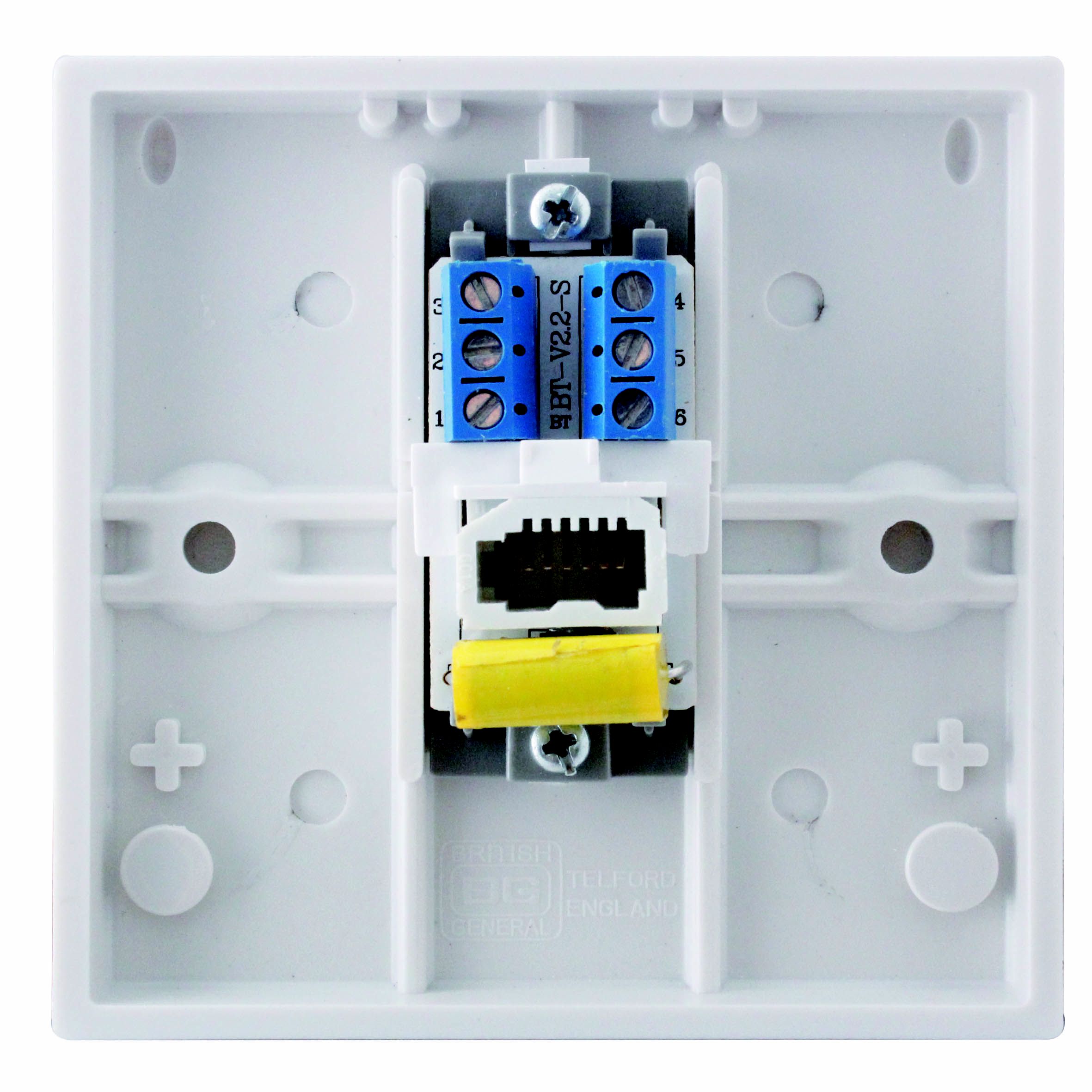 BG White 1 gang Master telephone socket