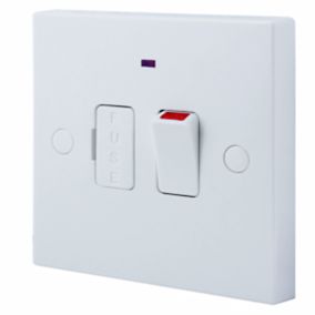 BG White 13A 1 way Raised square profile Screwed Switched Neon indicator Fused connection unit