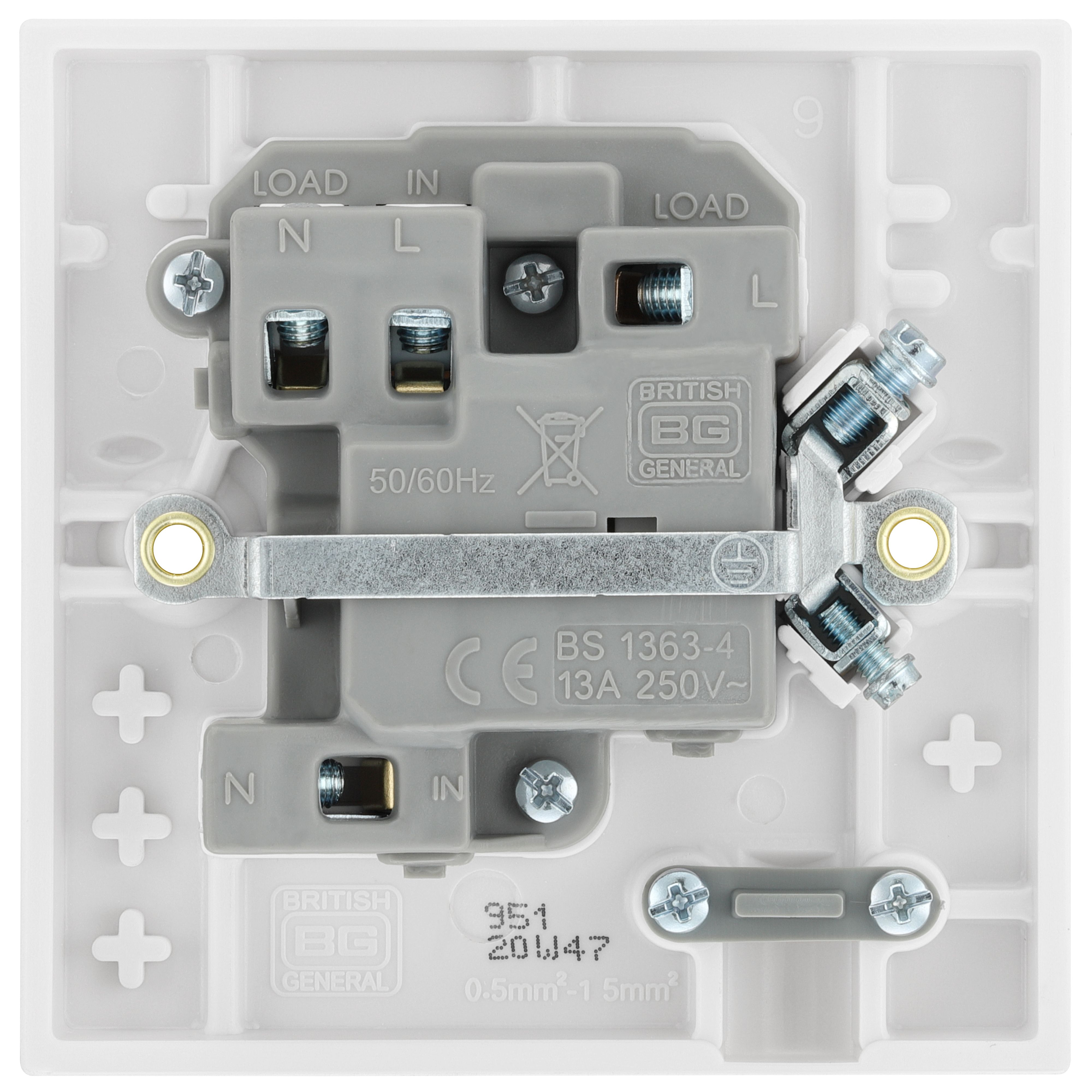 BG White 13A 1 way Raised square profile Screwed Switched Neon indicator Fused connection unit - 5