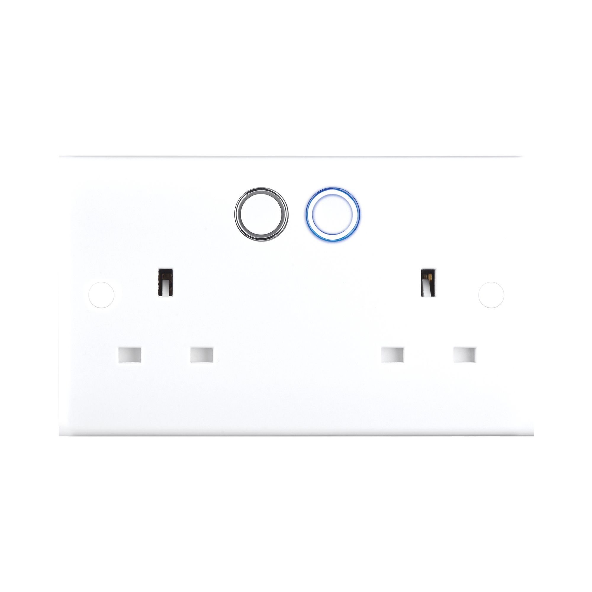 BG White 13A 2 gang Socket