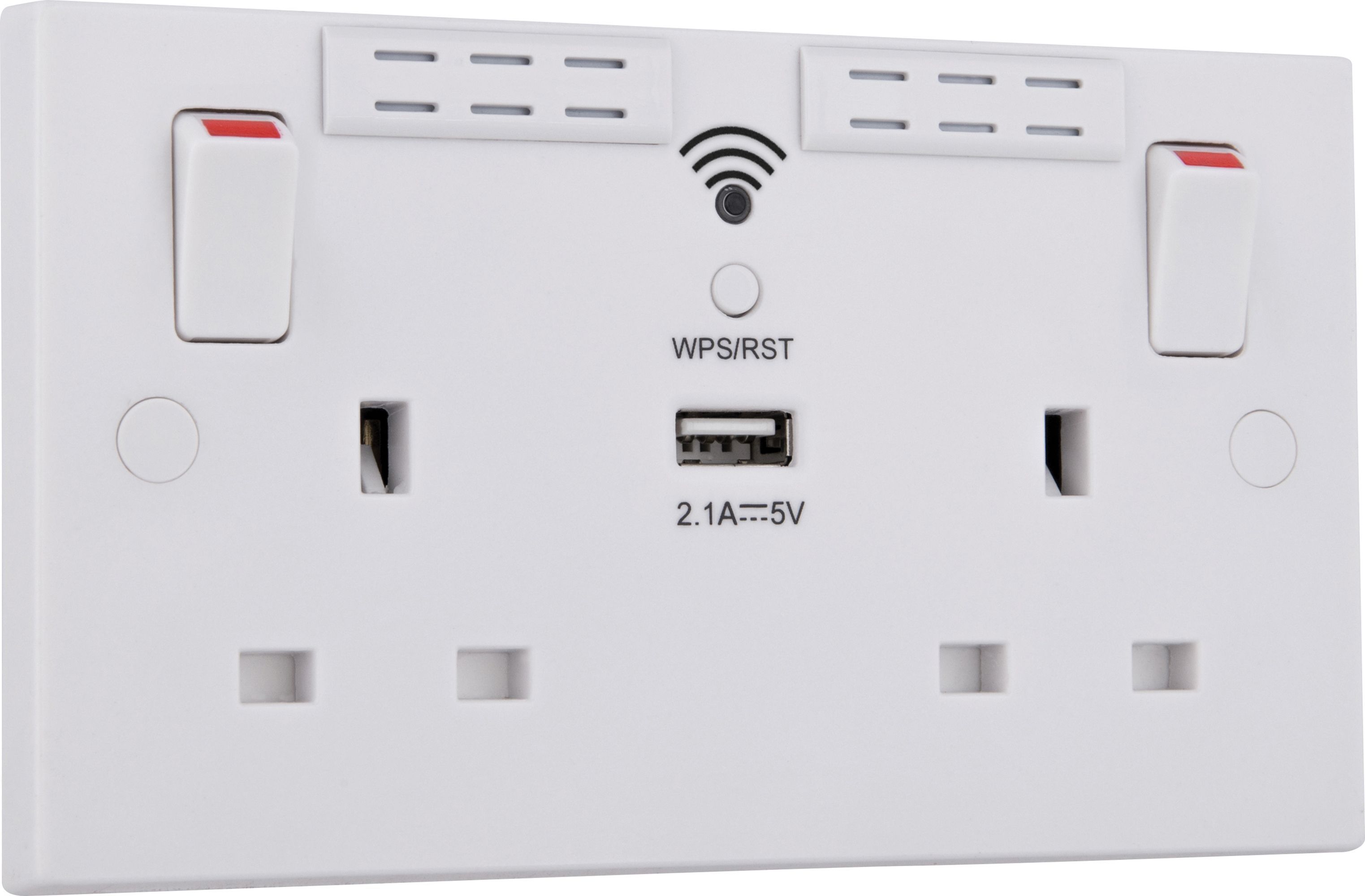 BG White 13A Switched Double WiFi extender socket with USB - 4