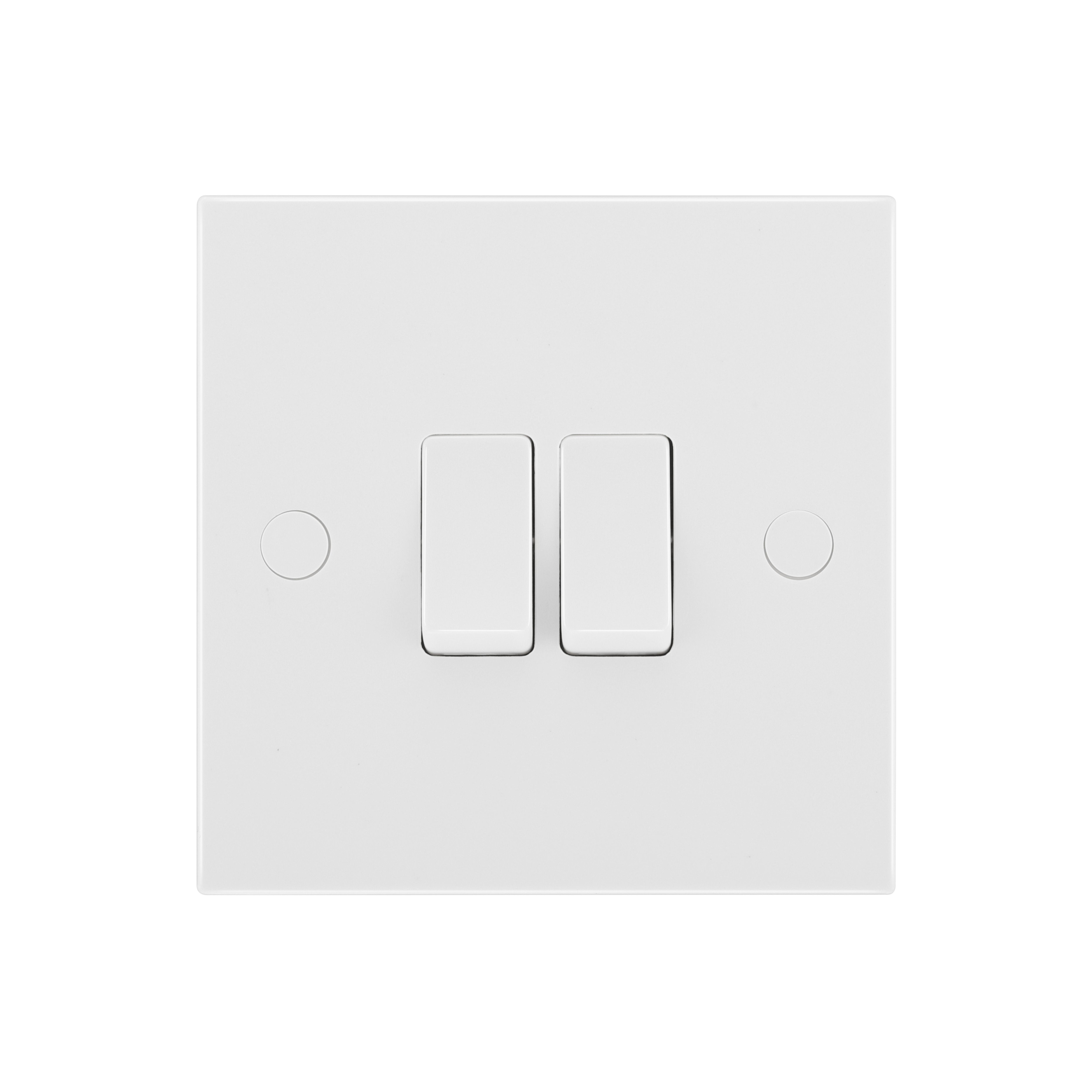 BG White 20A 2 way 2 gang Light Switch