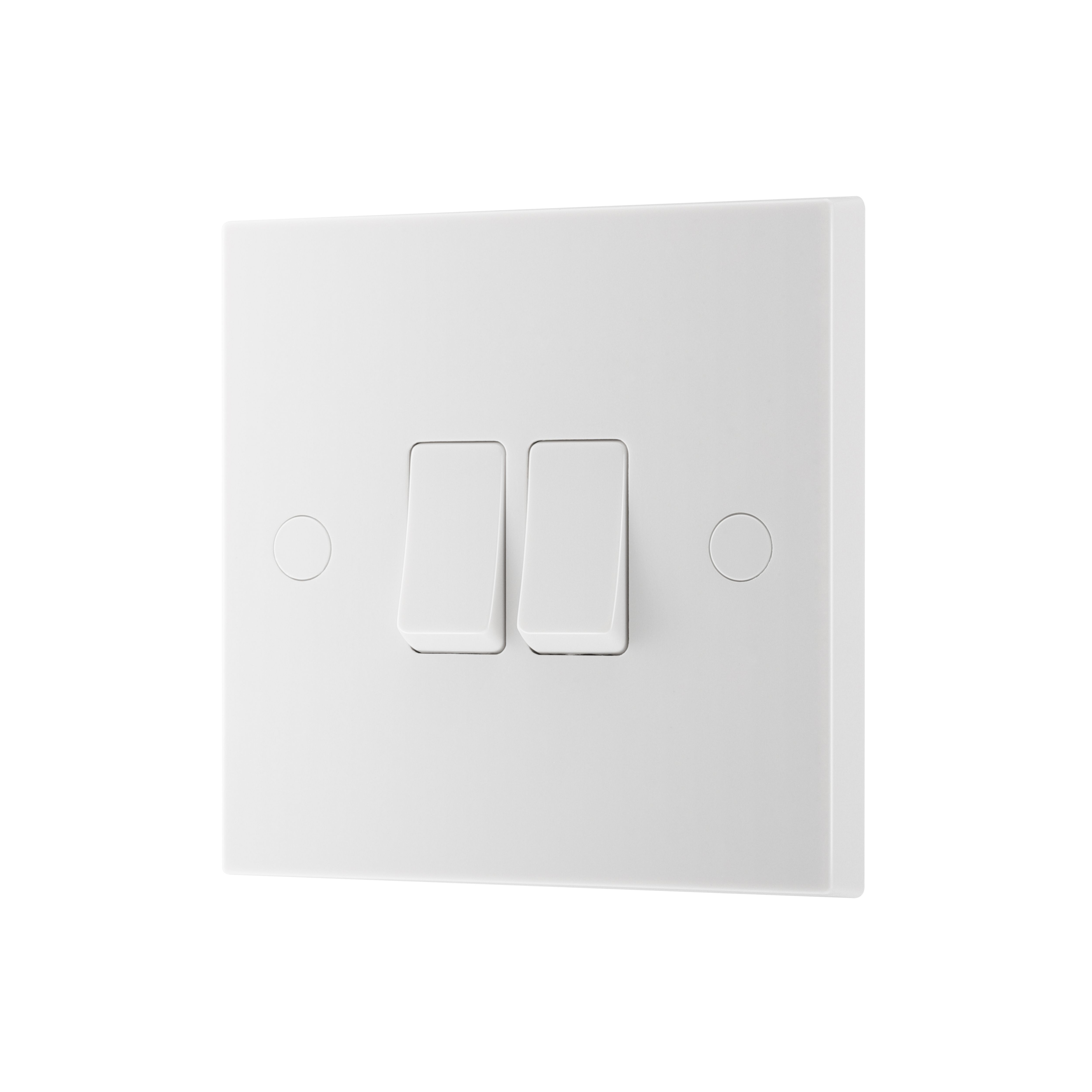 BG White 20A 2 way 2 gang Light Switch - 3
