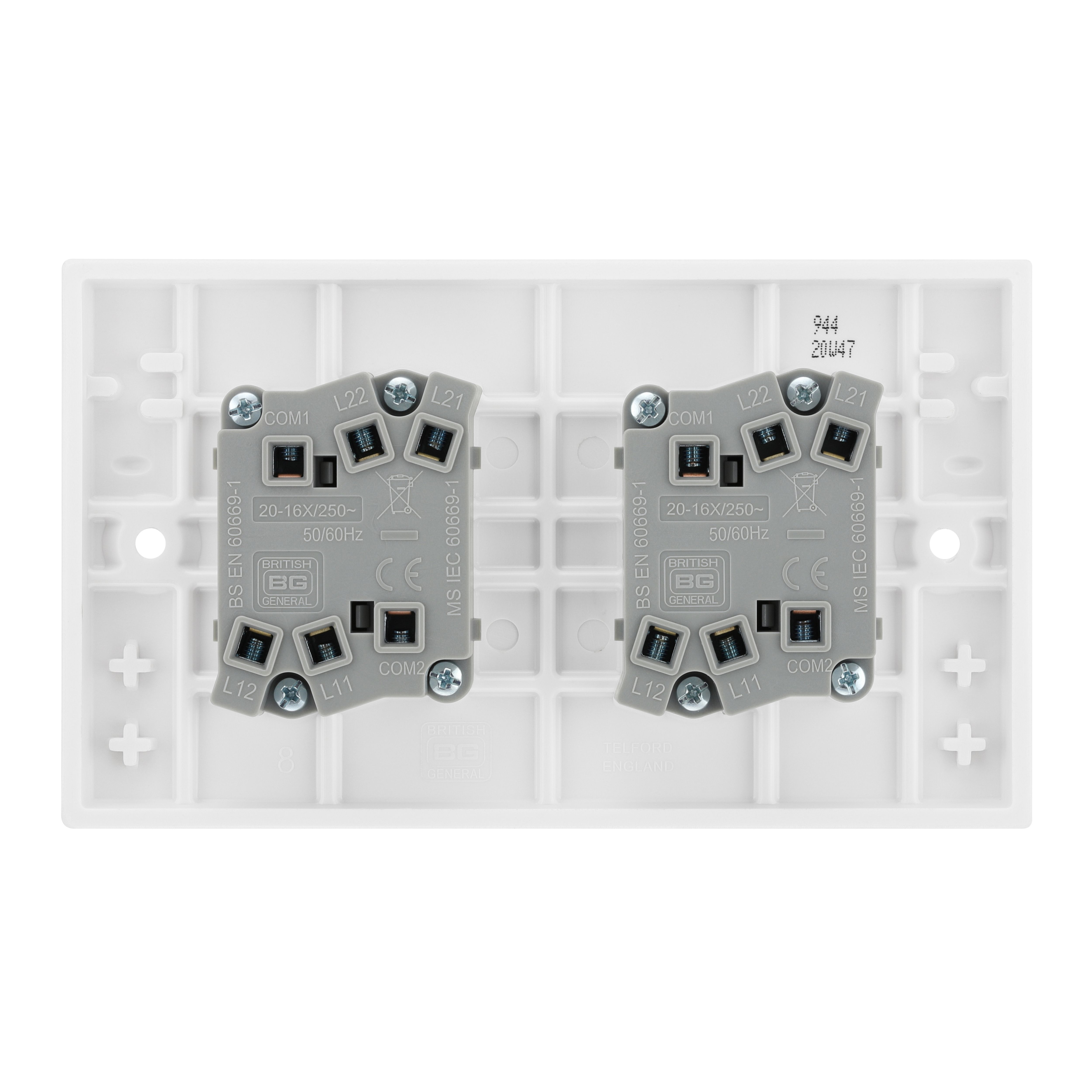 BG White 20A 2 way 4 gang Light Switch