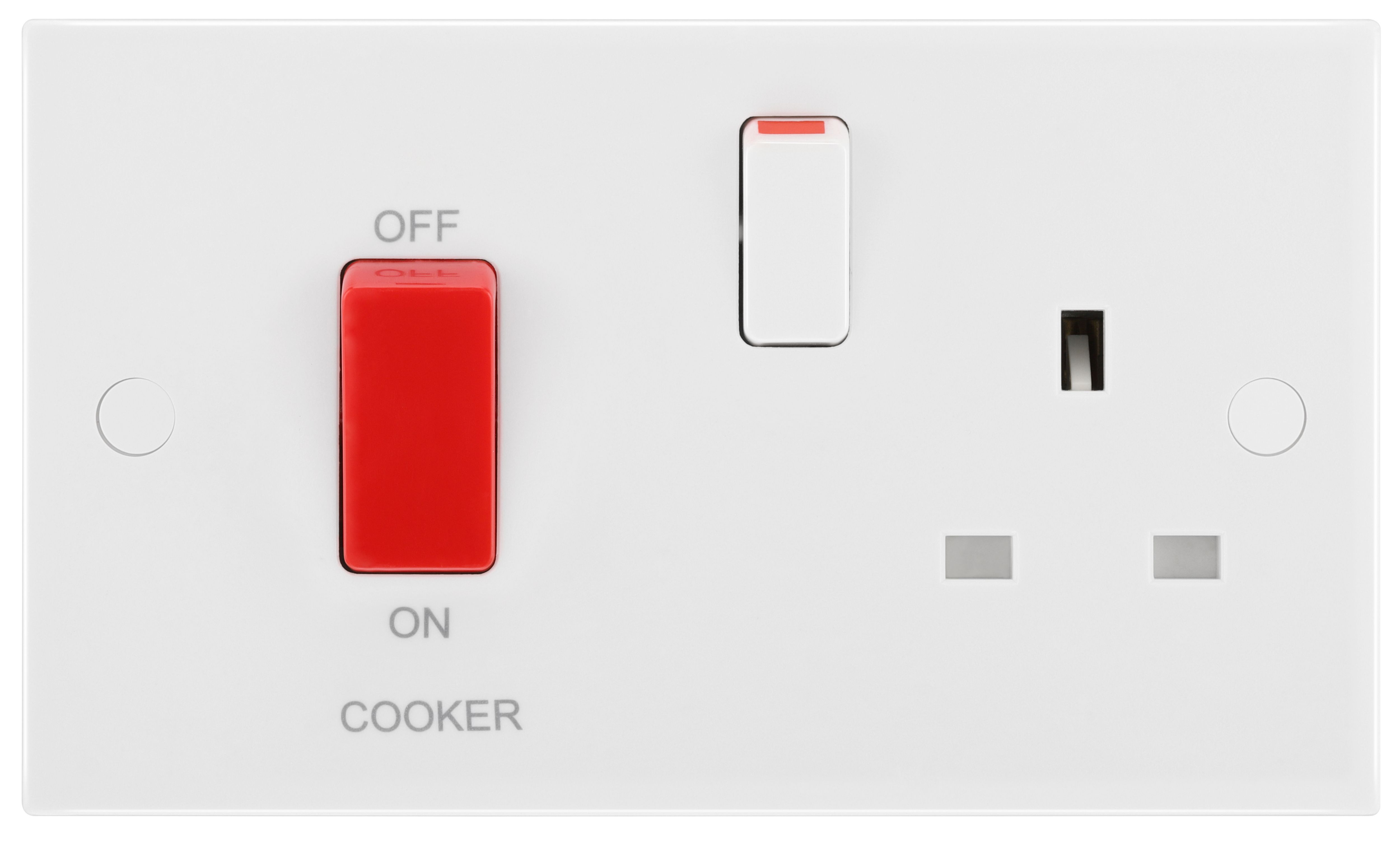 BG White Cooker switch & socket