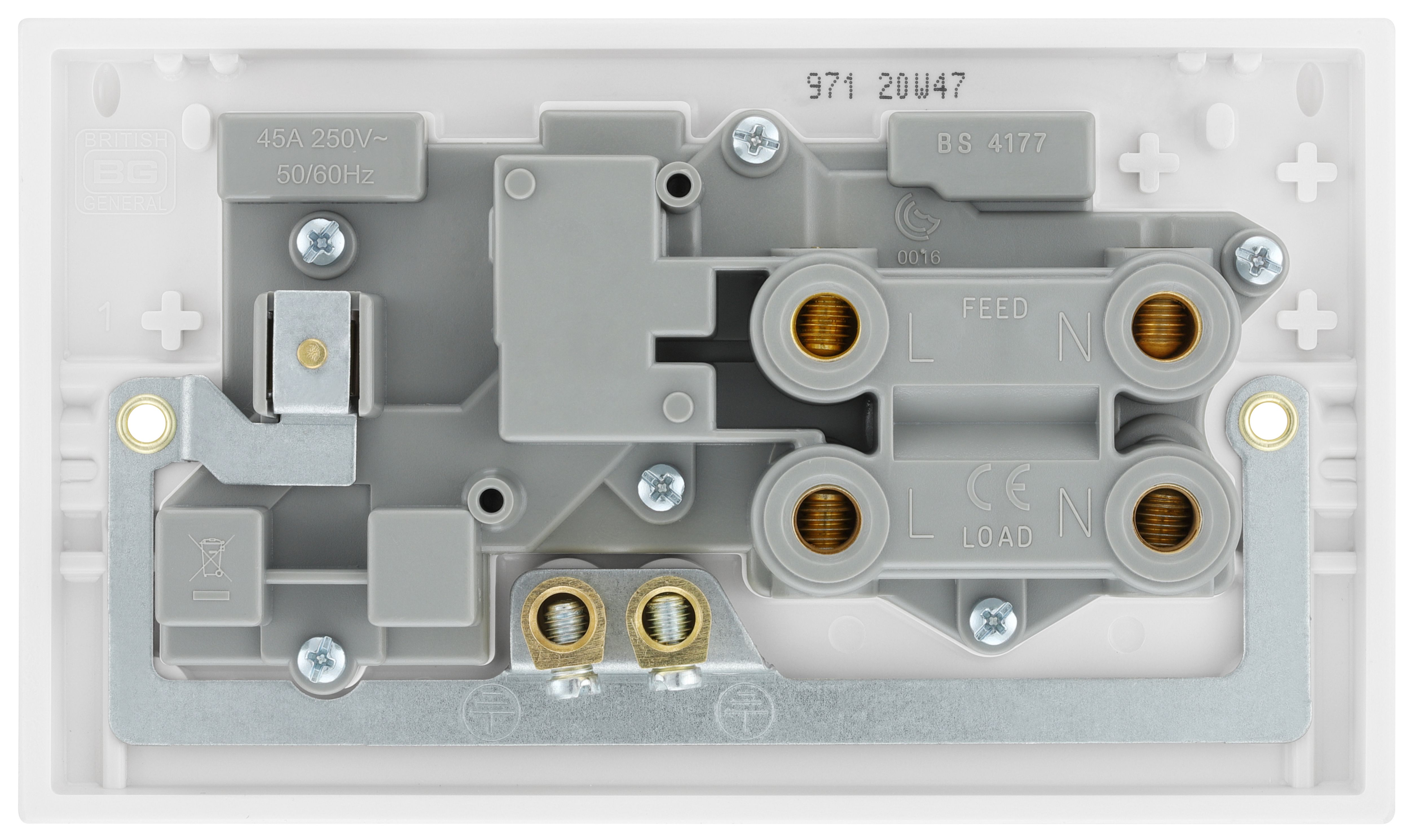 BG White Cooker switch & socket
