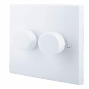 BG White profile Double 2 way 400W Dimmer switch