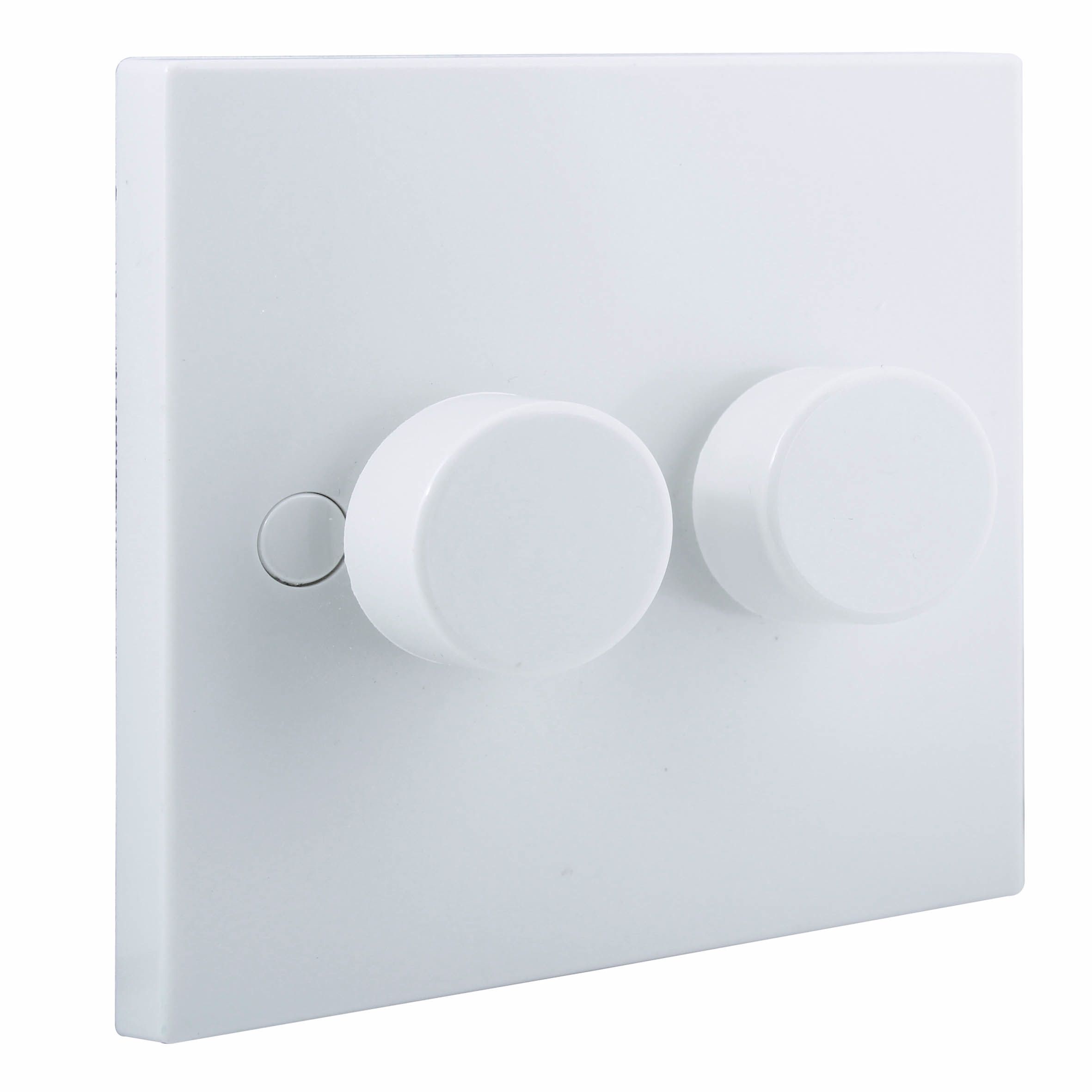 BG White profile Double 2 way 400W Dimmer switch