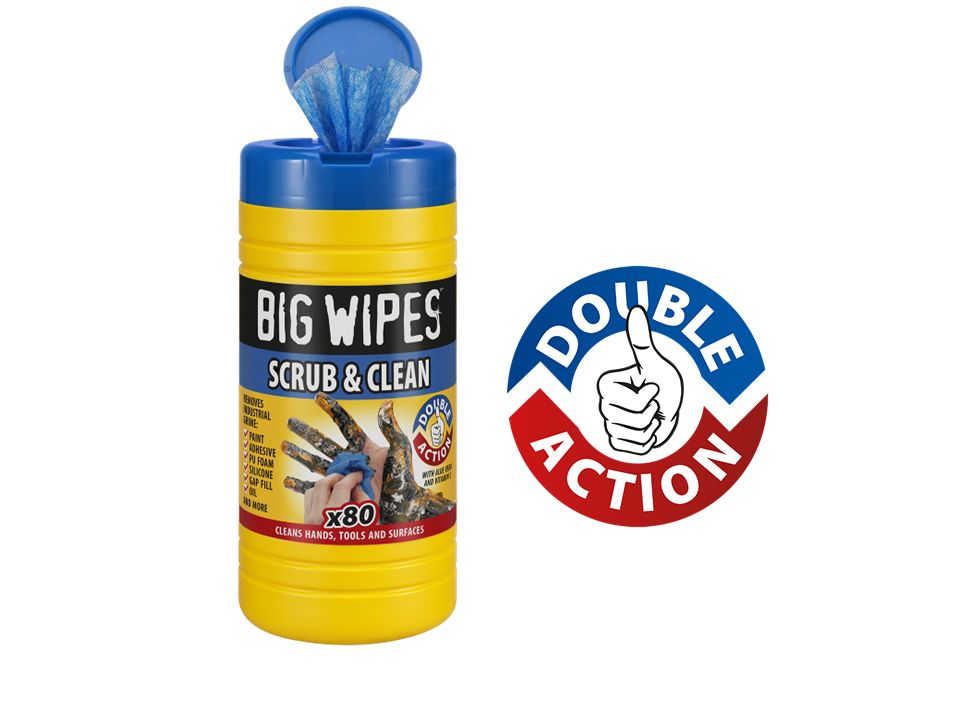 Big Wipes Scrub & clean Unscented Wipes, Pack of 80