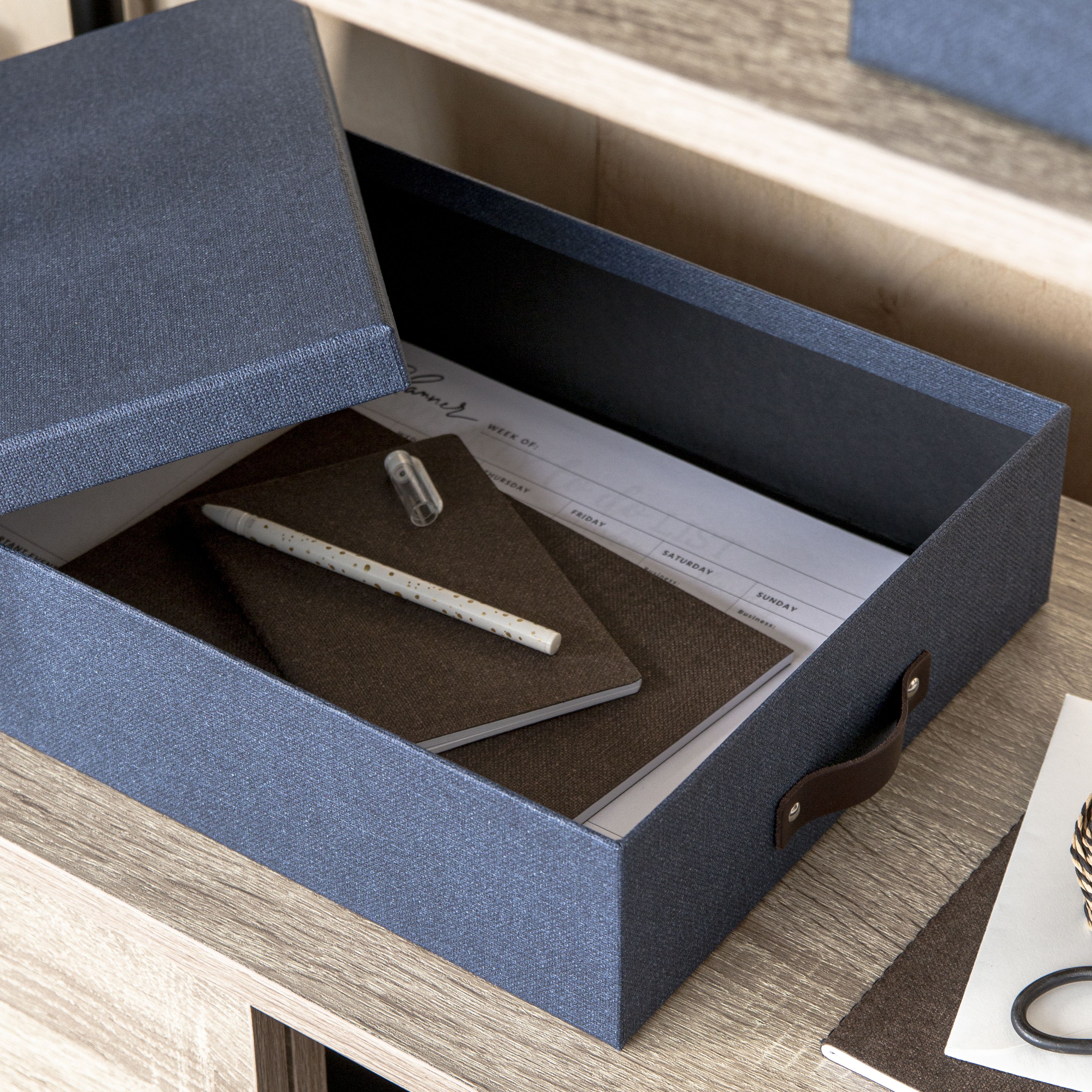 Bigso Box Blue Canvas look Document box