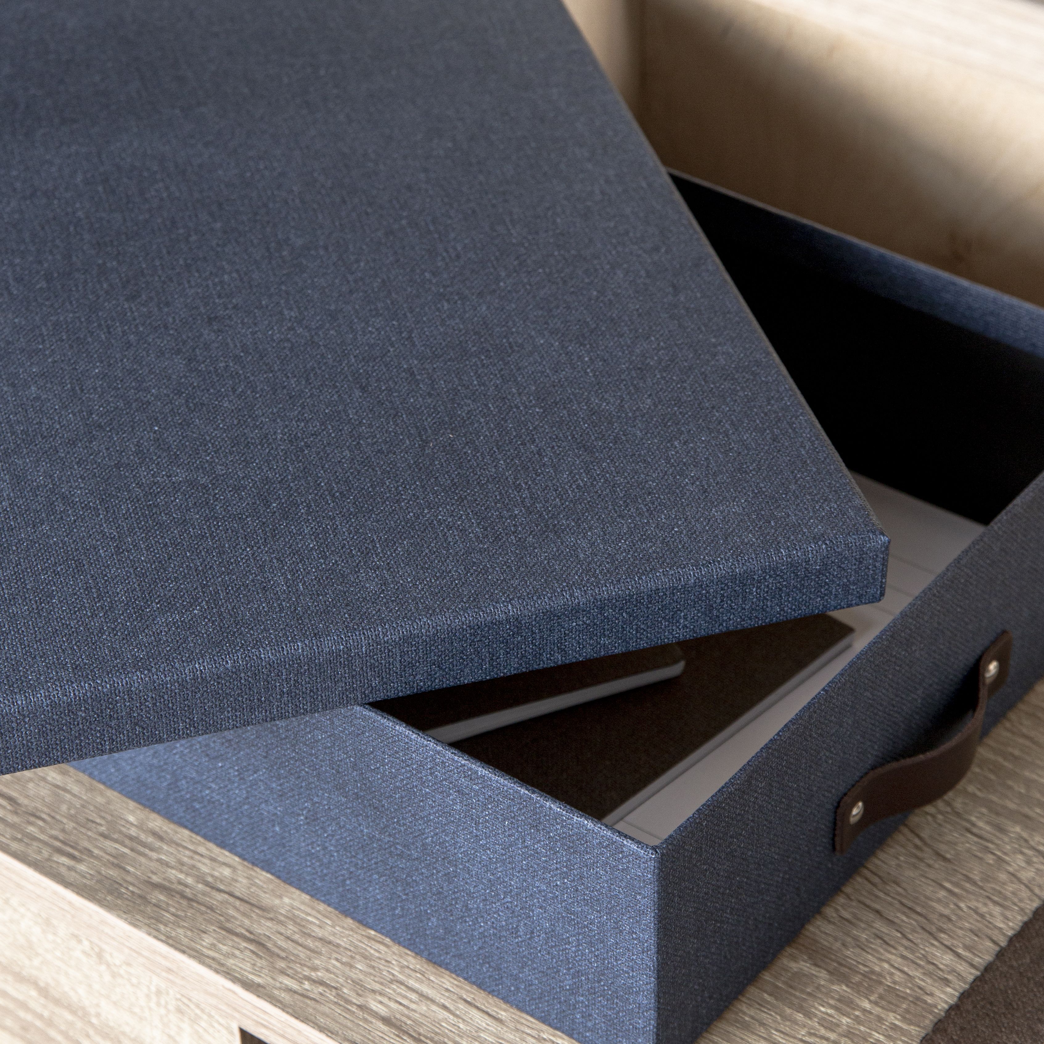 Bigso Box Blue Canvas look Document box