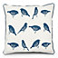 Bird Moroccan blue Cushion