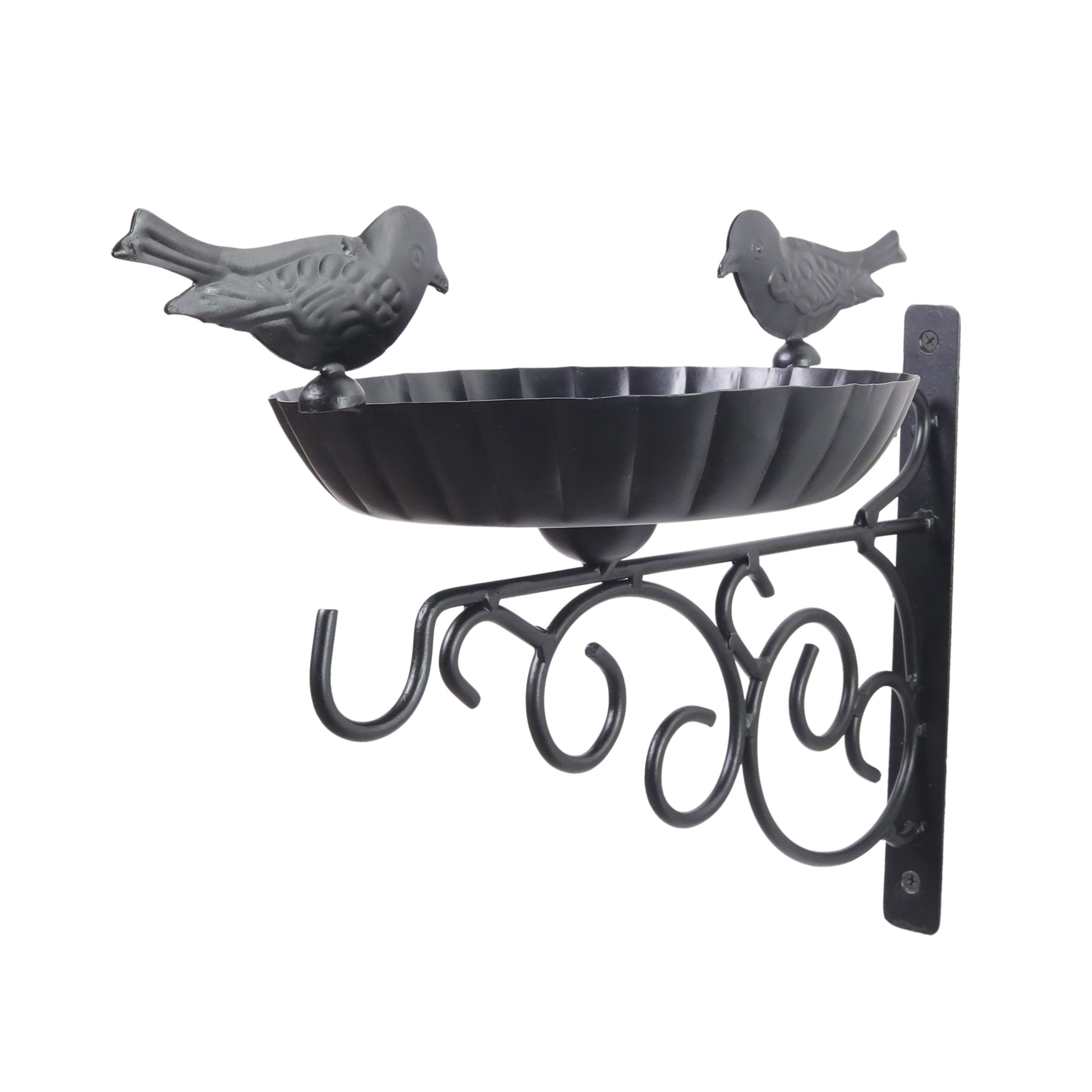 Birds Black Metal Hanging basket Bracket