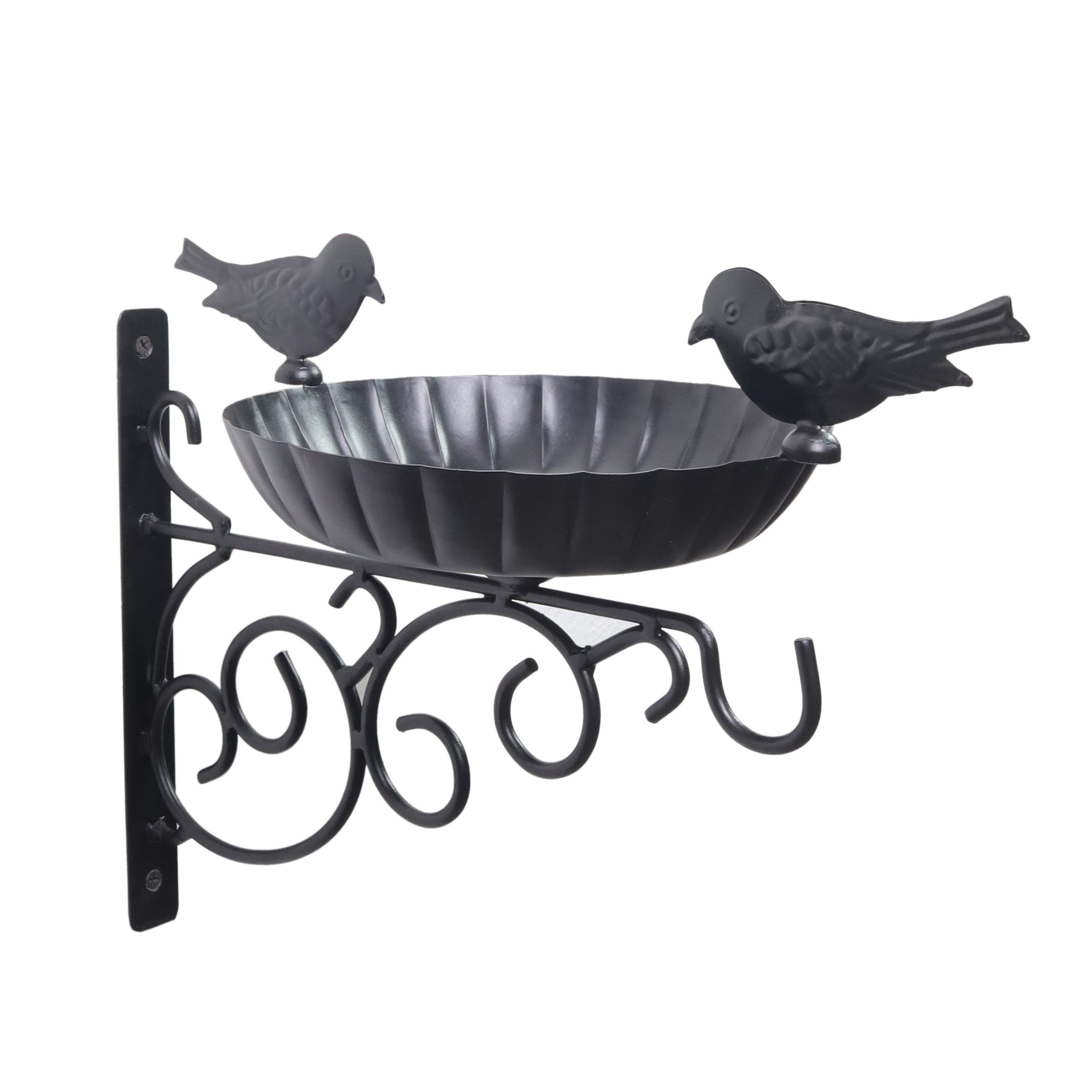 Birds Black Metal Hanging basket Bracket