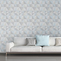 Bjorn Multicolour Geometric 3D effect Textured Wallpaper