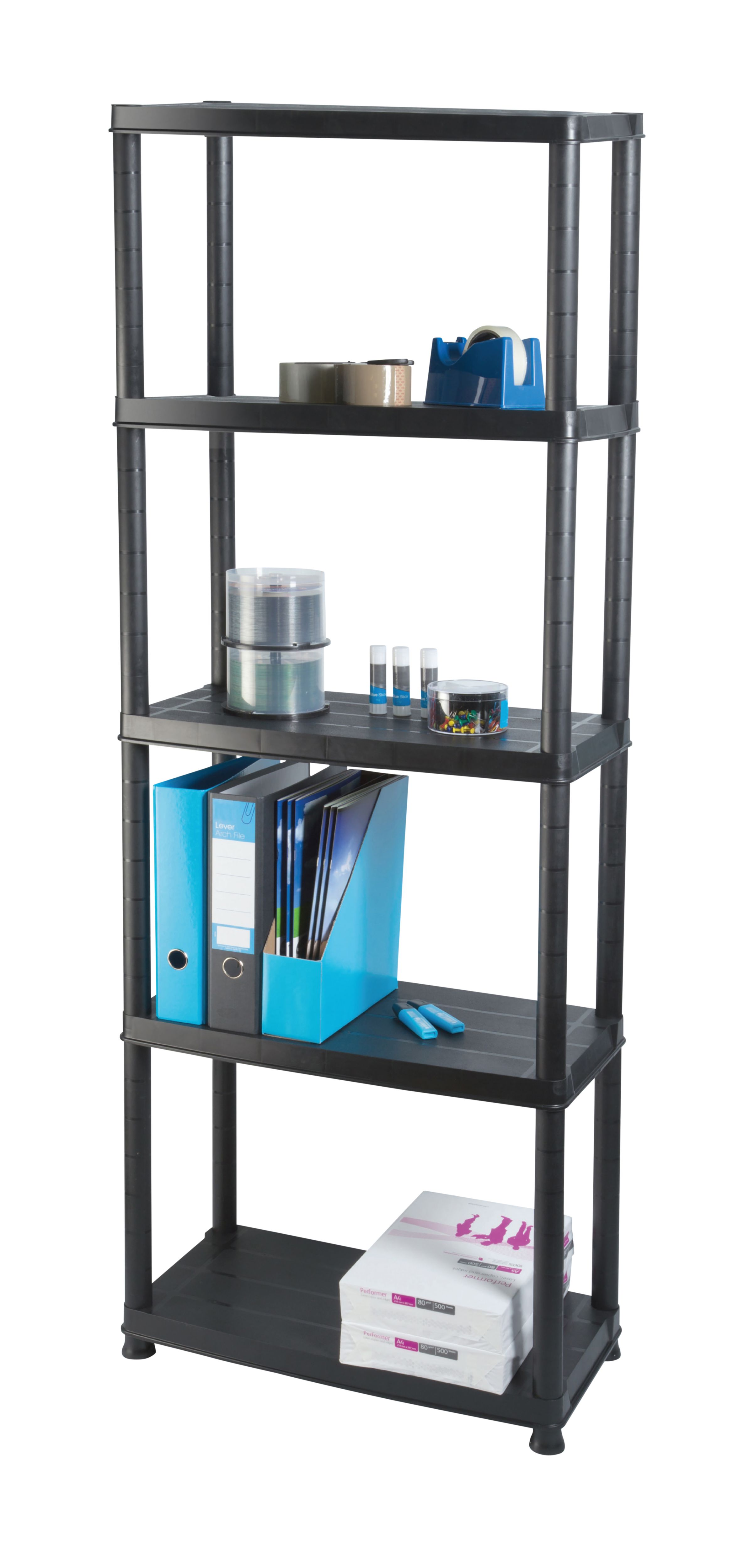 5 shelf Polypropylene (PP) Shelving unit (H)1700mm (W)710mm - 6