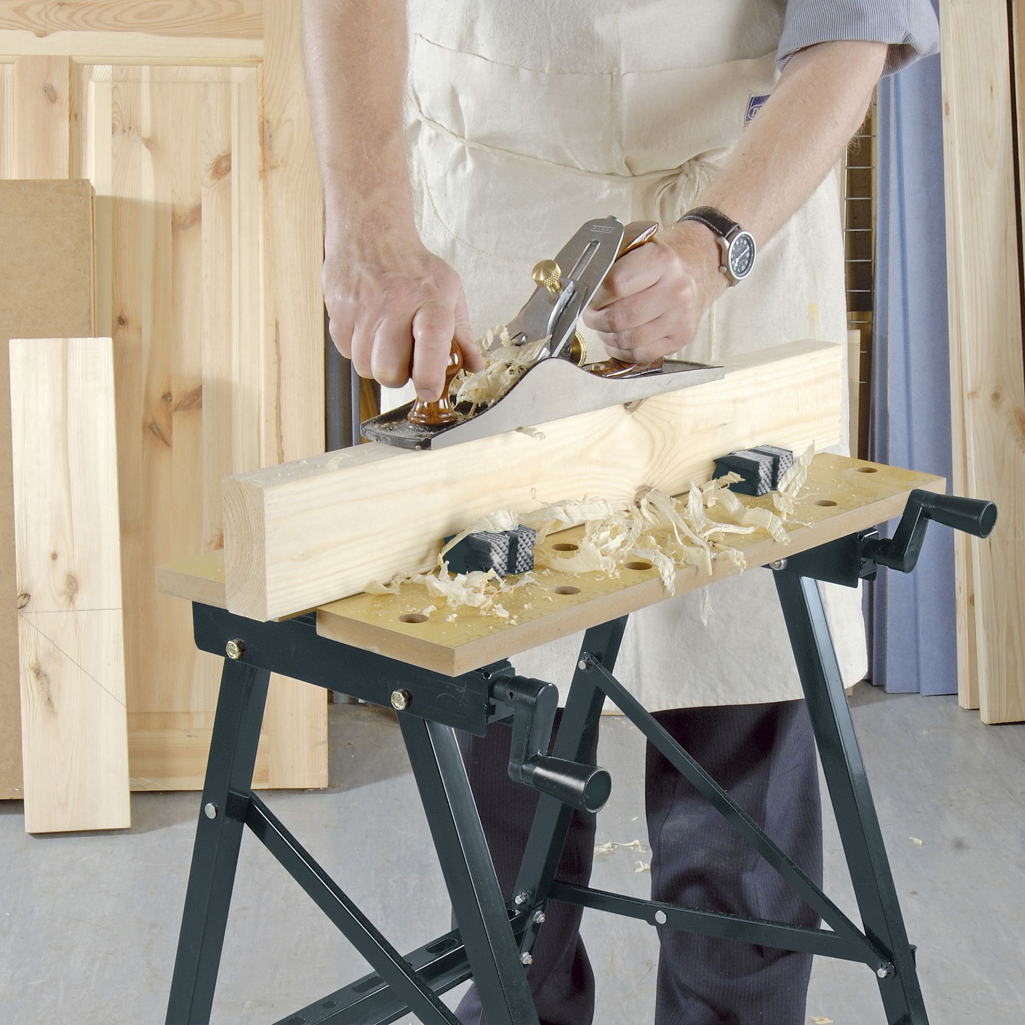 Black 620mm Folding Workbench - MWB1