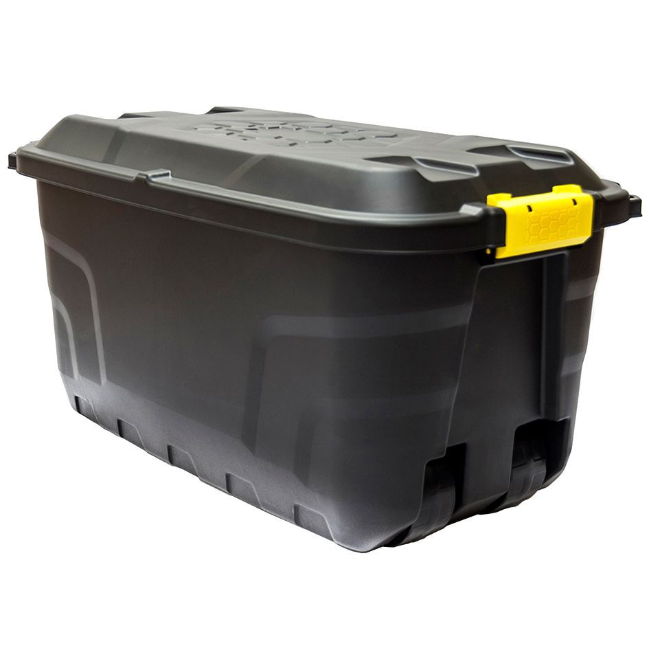 Black 75L Plastic Storage trunk DIY at B&Q