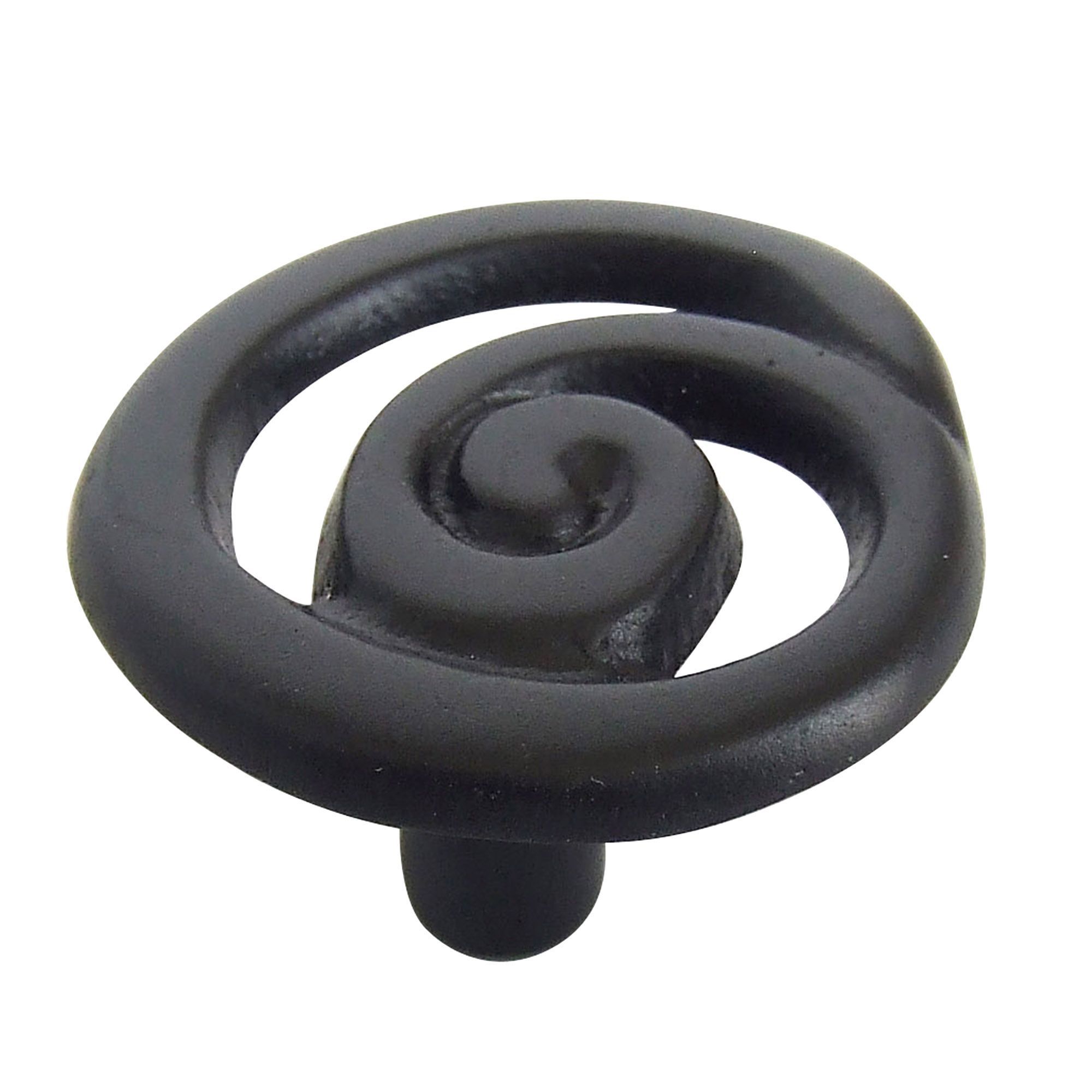 Black Aluminium Round Swirl Knob (Dia)34.5mm DIY at B&Q