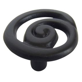 Black Aluminium Round Twisted Furniture Knob, Pack of 6