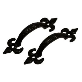 Black Antique effect Cast iron Gate Pull handle, Pack of 2