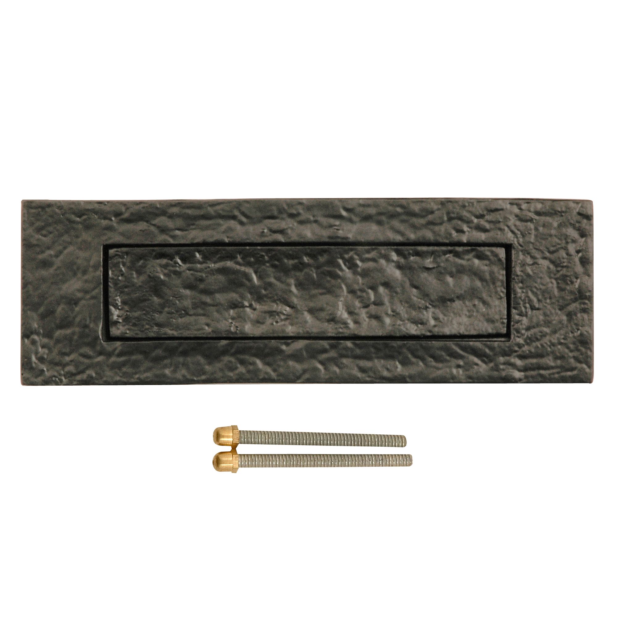 Black Antique effect Metal Letter plate, (H)75mm (W)75mm