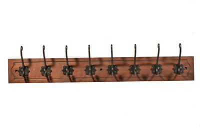 Black Antique effect Pine & zinc alloy Single Hook (H)15mm (W)84mm