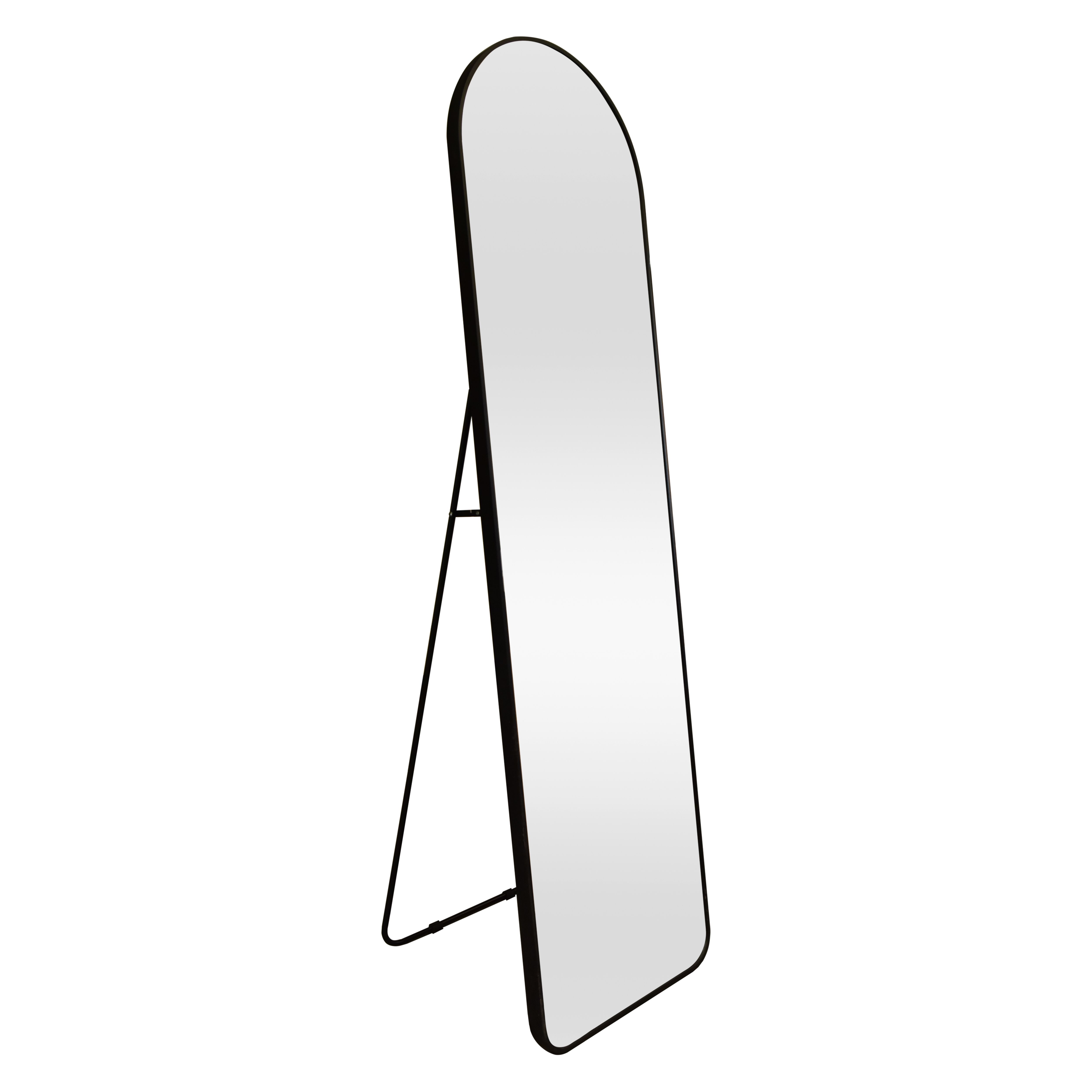 Black Arch Freestanding Framed mirror, (H)150cm (W)40cm