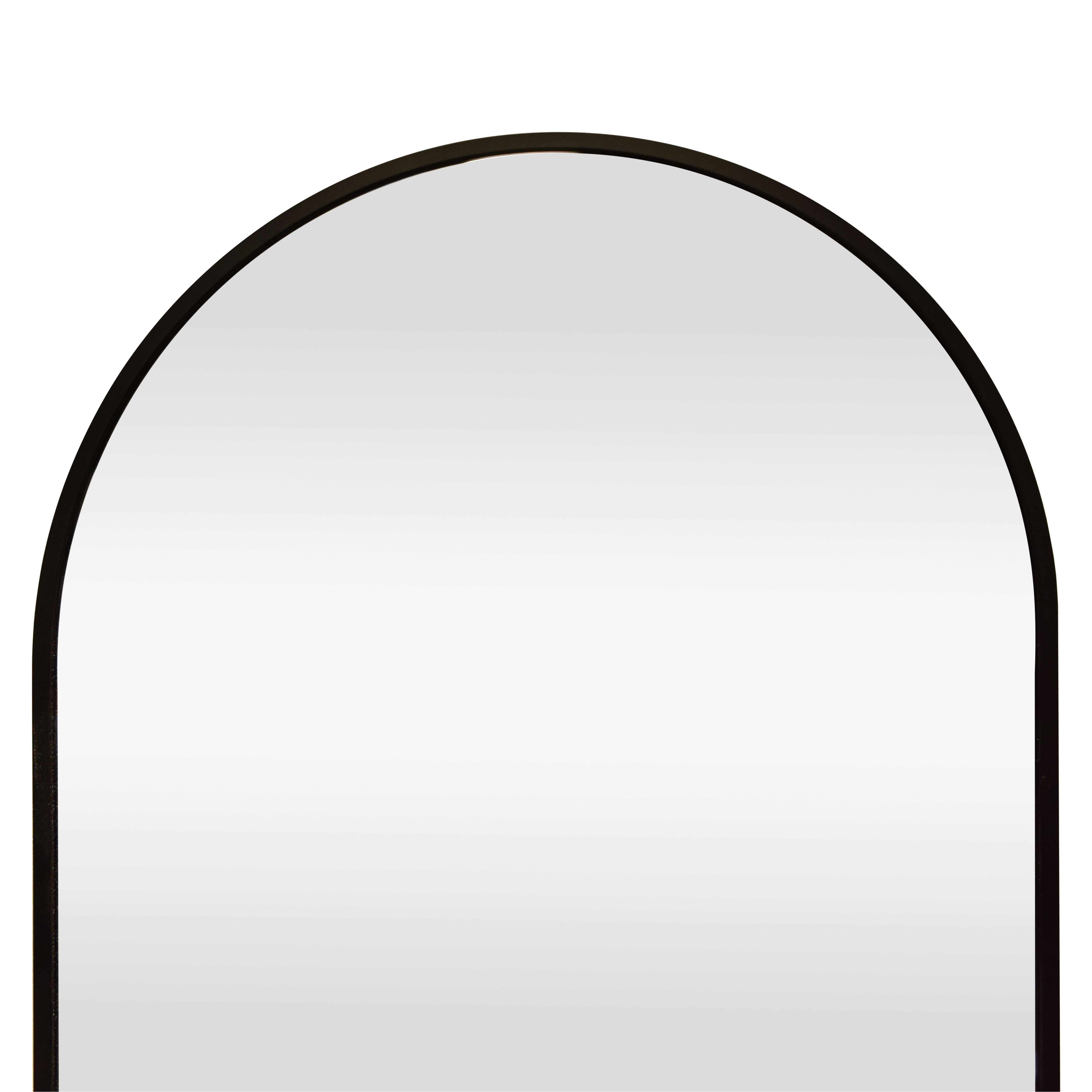 Black Arch Freestanding Framed mirror, (H)150cm (W)40cm