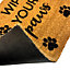 Black Cat paws Door mat, 57cm x 40cm