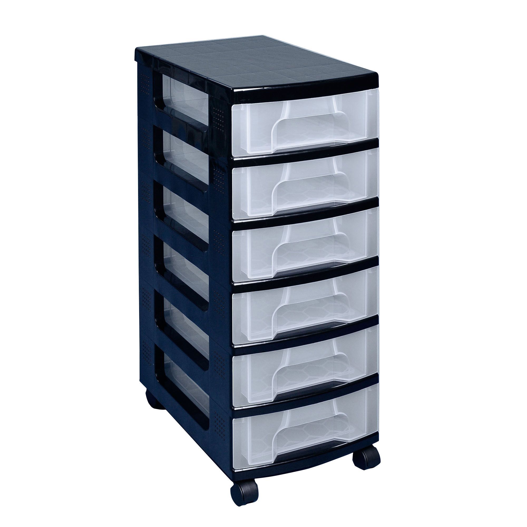 Black & clear 42L Plastic Drawer tower unit DIY at B&Q