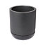 Black Concrete Cylindrical Plant pot (Dia)15.7cm