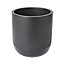 Black Concrete Cylindrical Plant pot (Dia)20.4cm