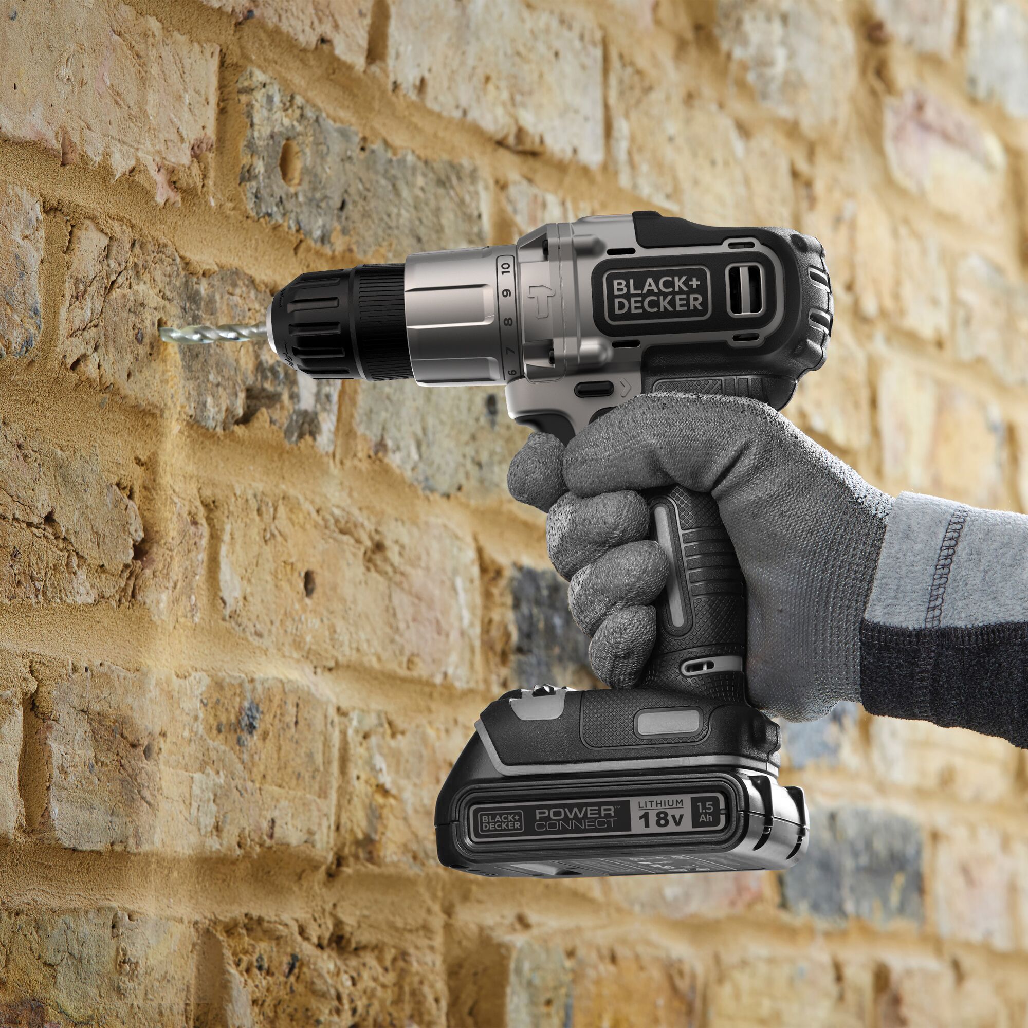 Black & Decker 18V Cordless Drill with Battery - ASDA Groceries