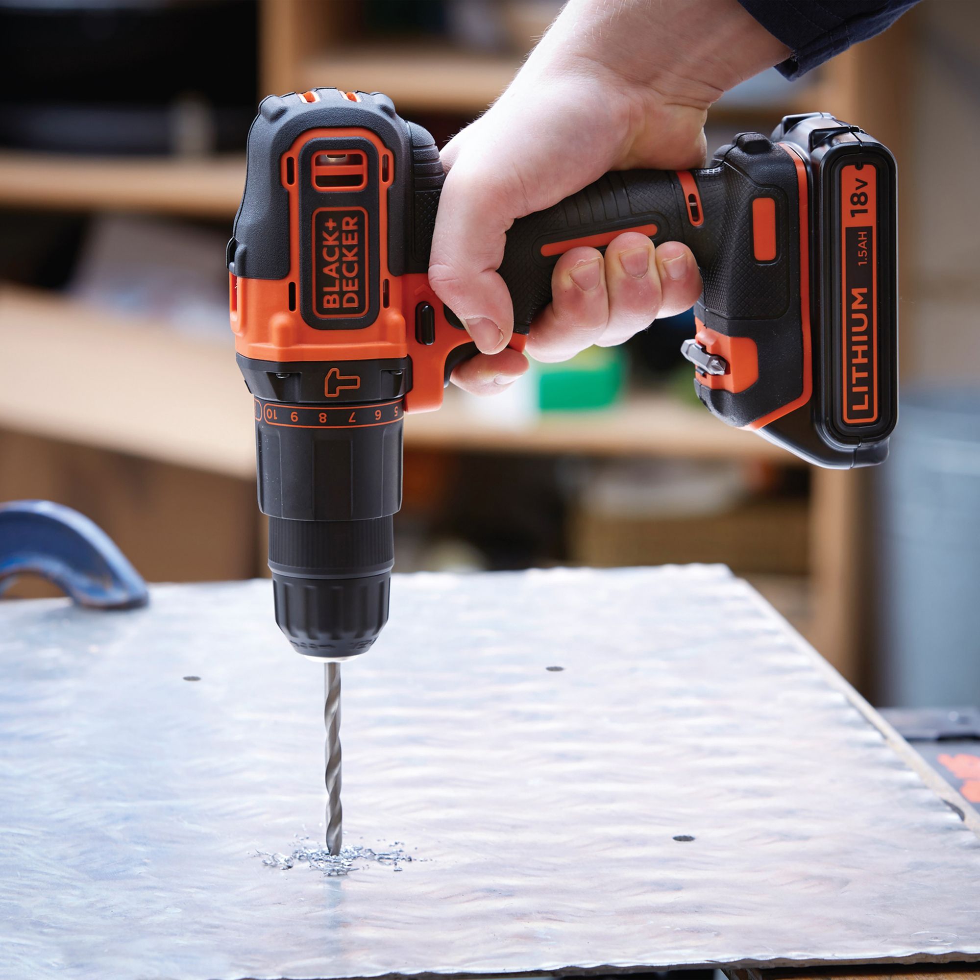 Black Decker 18V 2 x 1.5 Li ion Cordless Combi drill impact