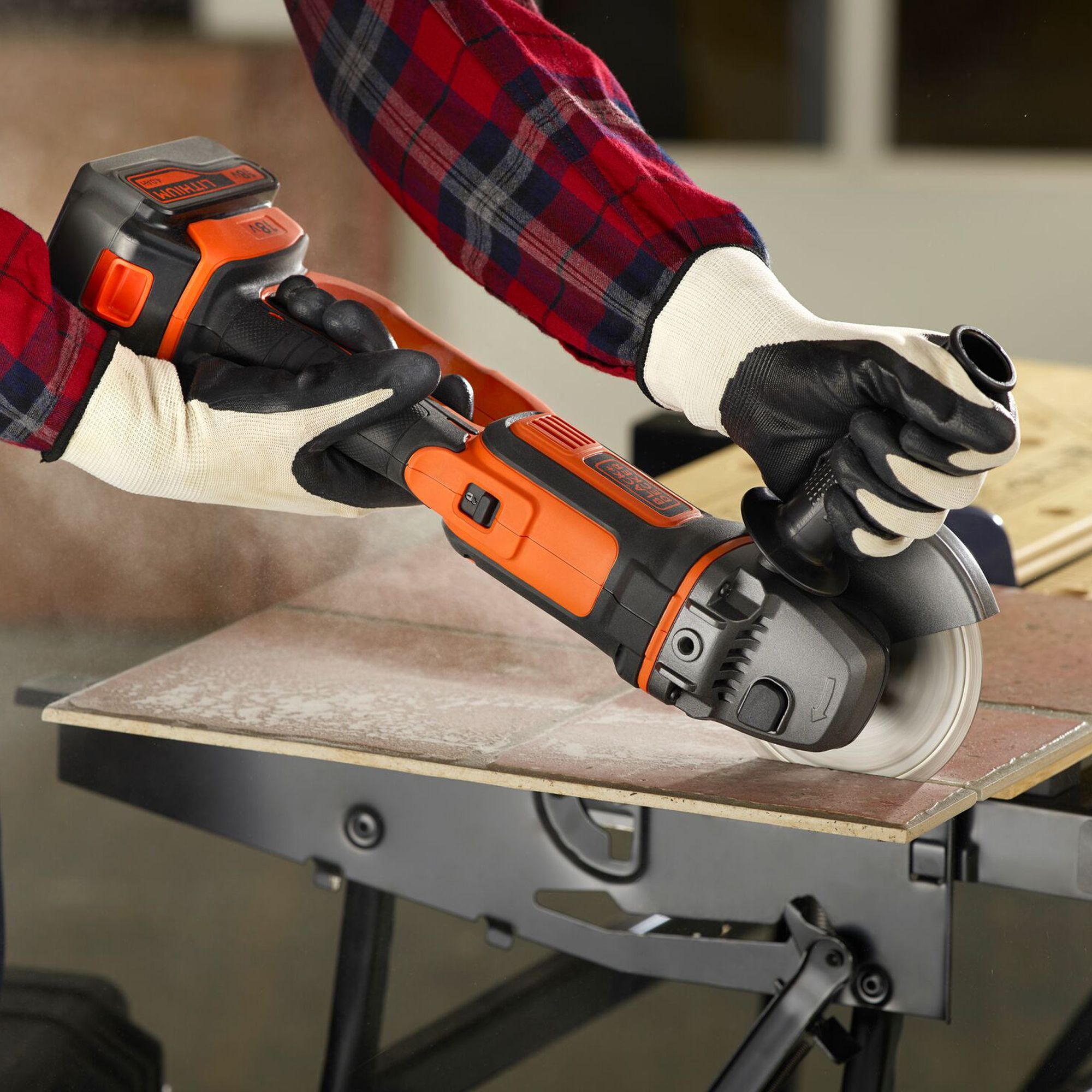 Black and decker battery best sale angle grinder