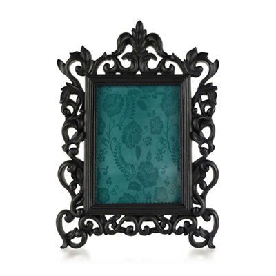 Black Floral Picture frame (H)31cm x (W)22cm