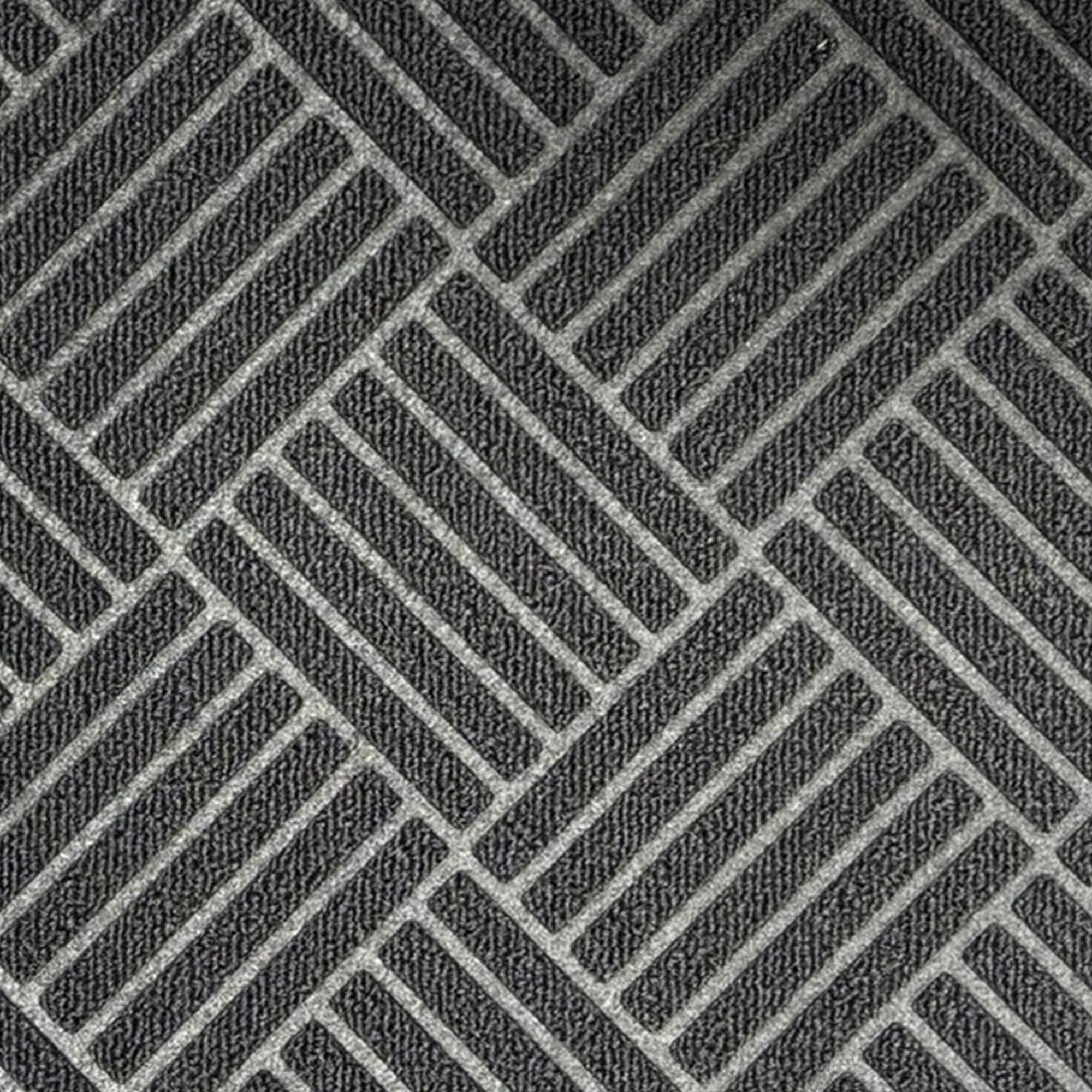 Black Geometric Rectangular Door mat, 45cm x 75cm