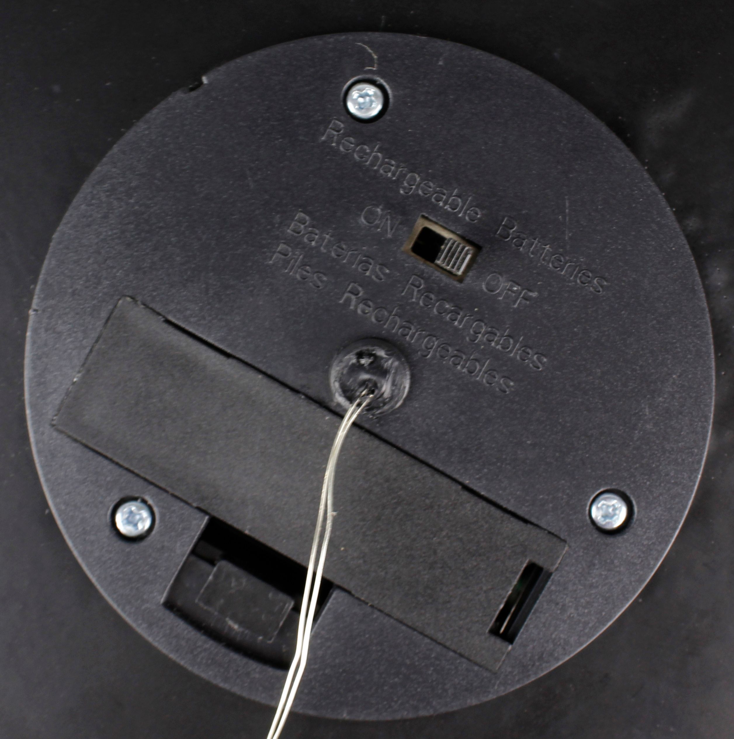 Black Glass & metal Solar-powered Outdoor LED Lantern