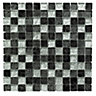 Black Glass Mosaic tile, (L)300mm (W)300mm