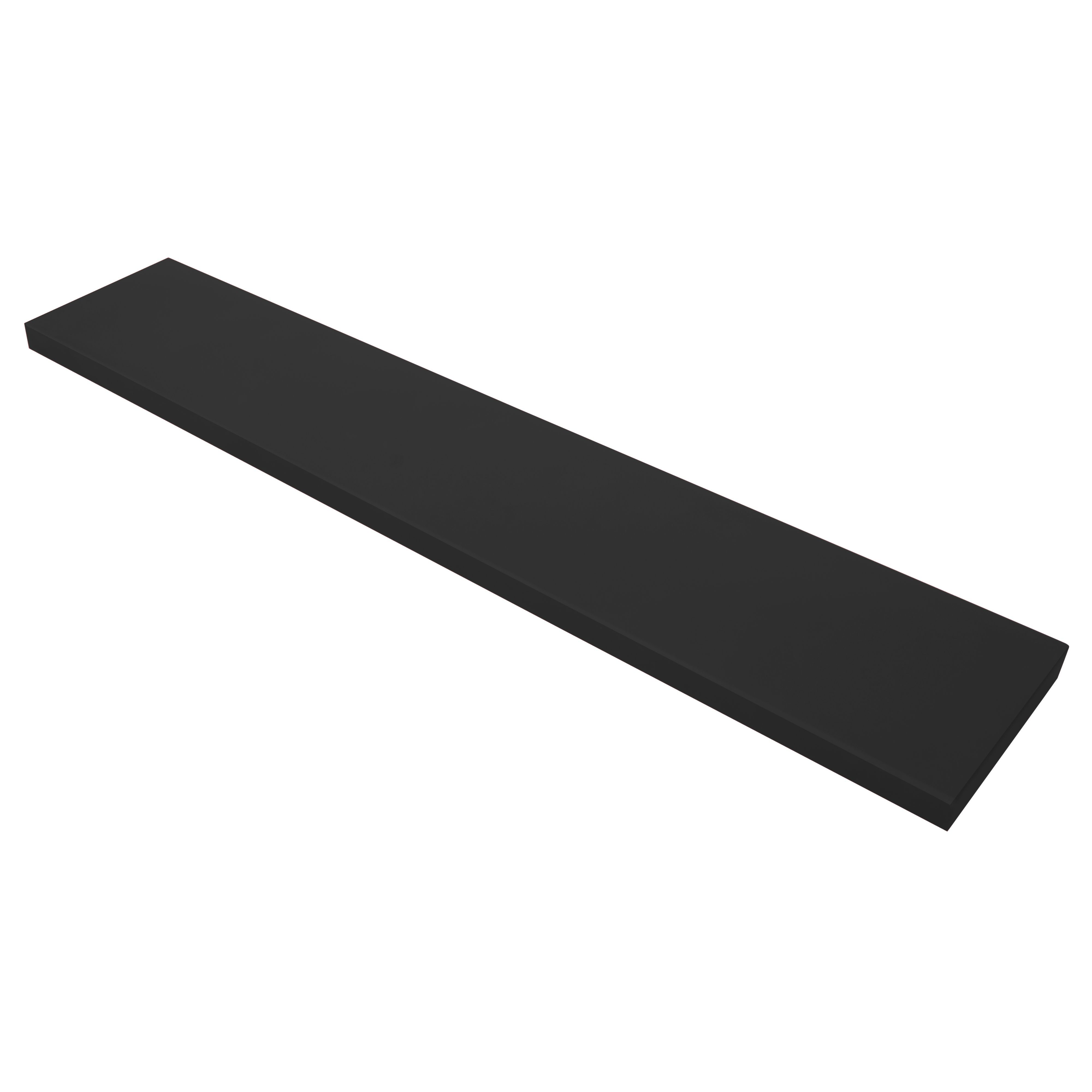 Black Gloss Floating shelf (L)1182mm (D)237mm DIY at B&Q
