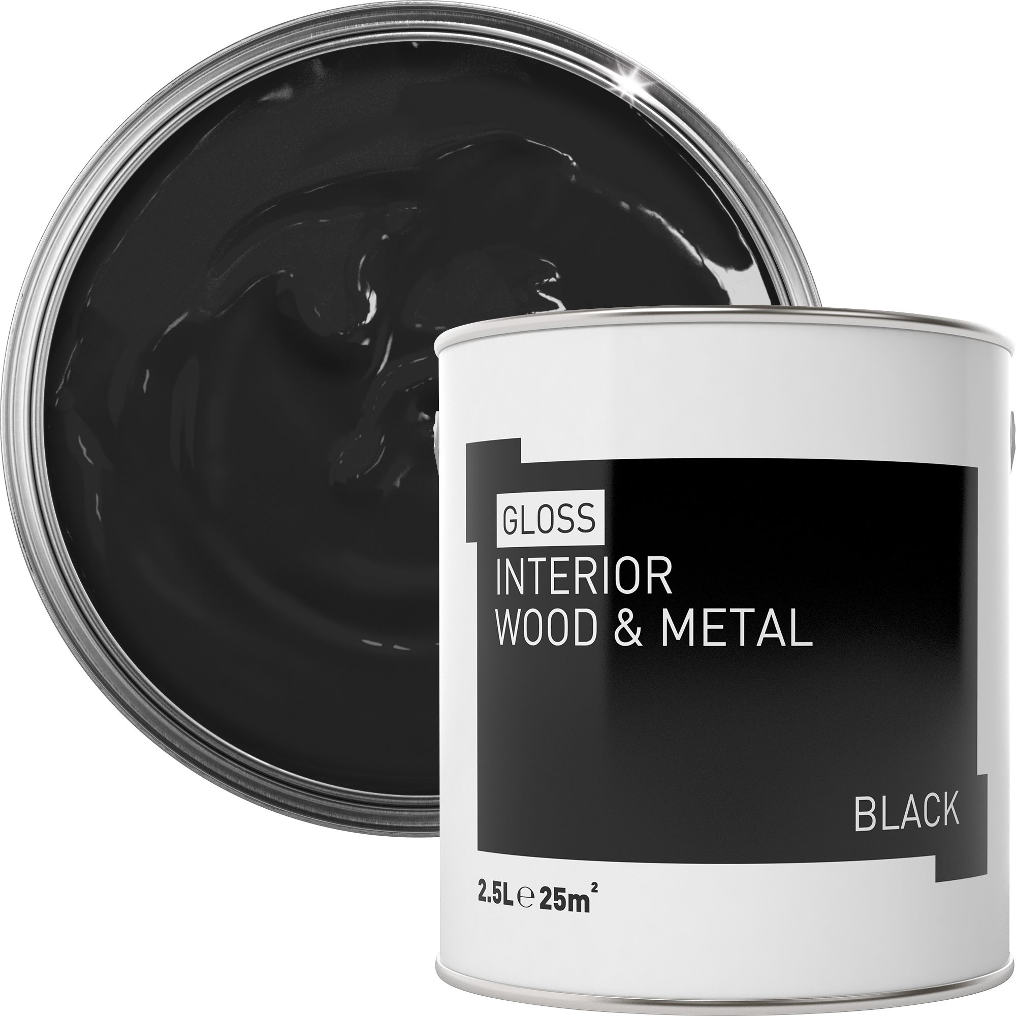 Black Gloss Metal & wood paint, 2.5L